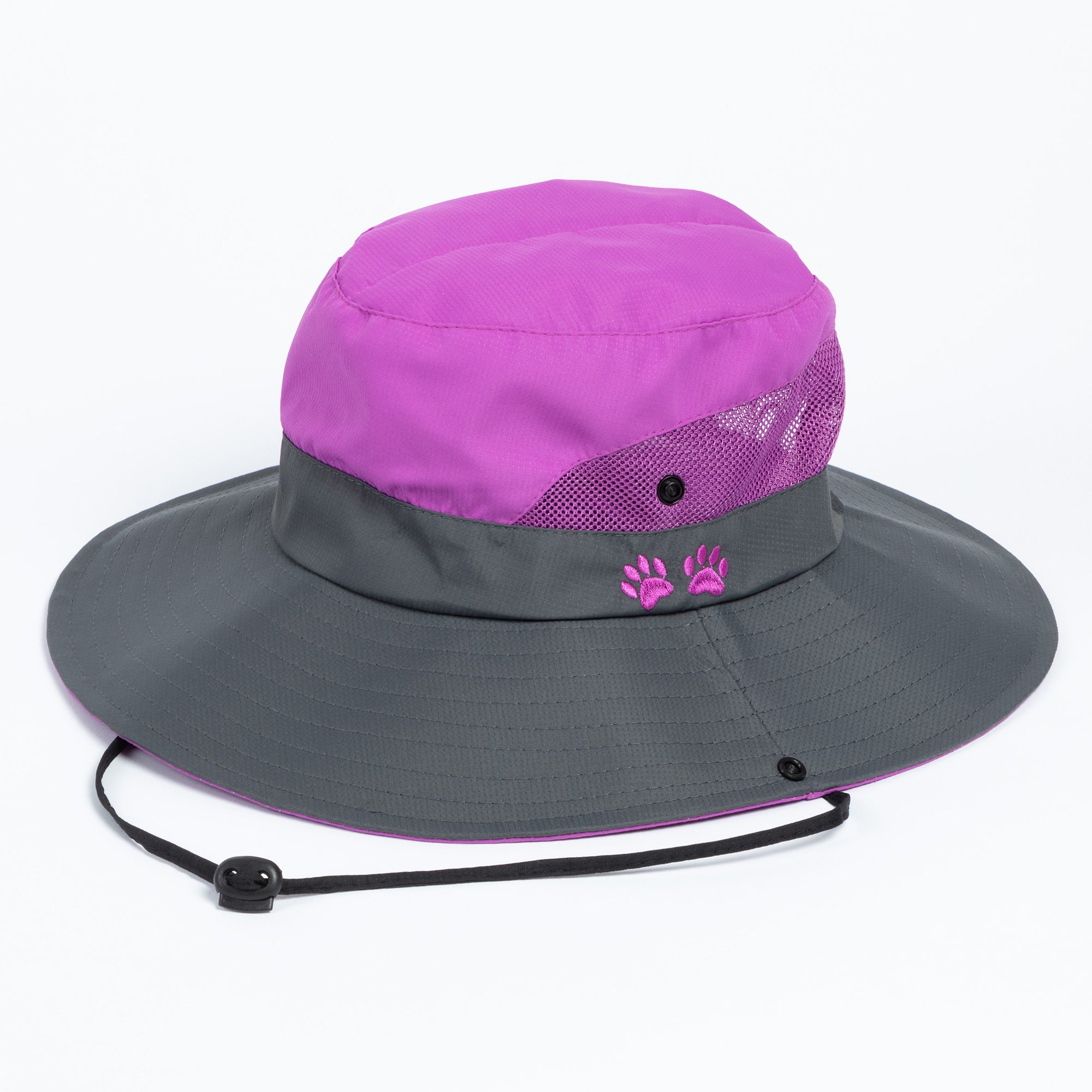 Premium Paw Print Embroidered Sun Hat with Ponytail Hole – Ultimate Outdoor Companion