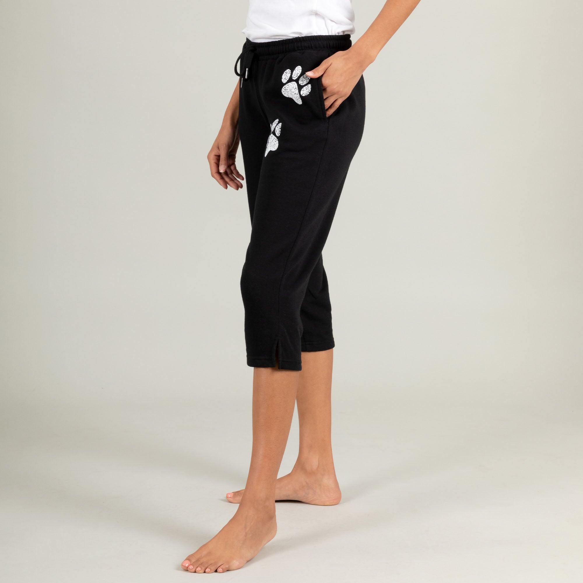 Premium Paw Print Capri Sweatpants - Ultimate Comfort for Animal Lovers