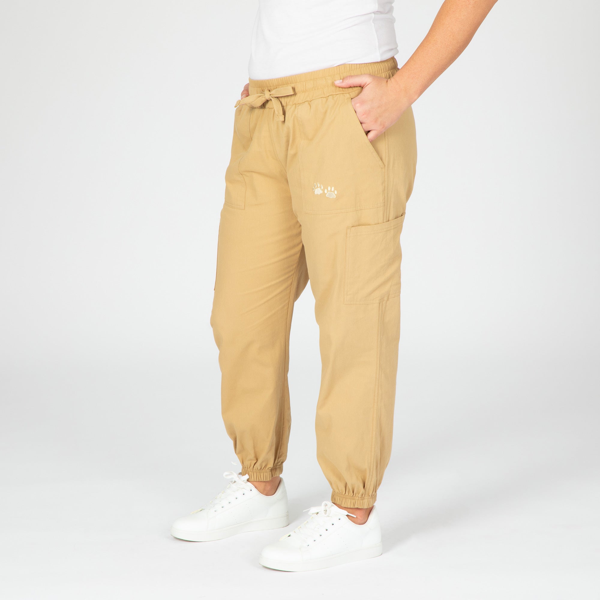 Premium Paw Print Khaki Joggers - Ultimate Comfort & Style