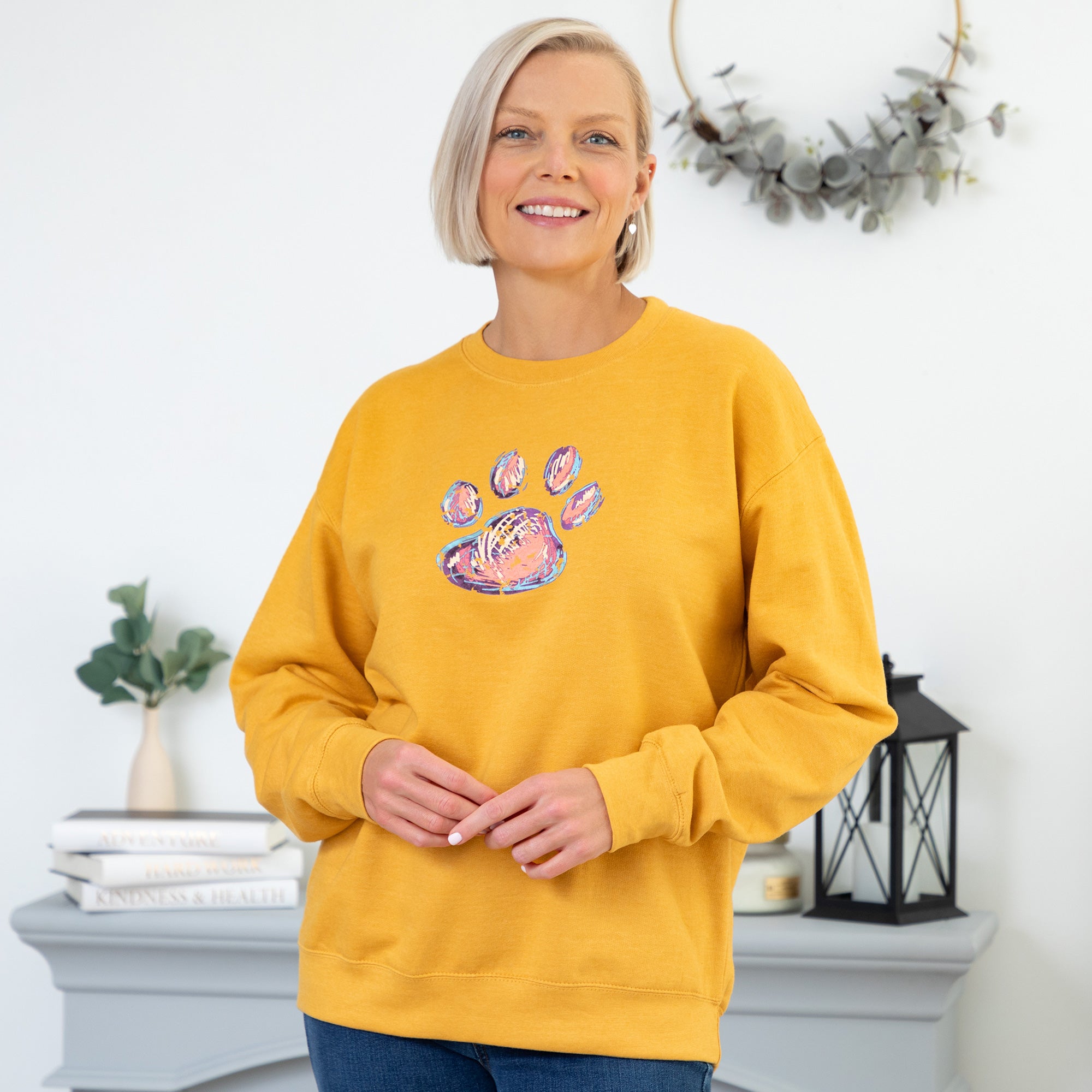 Premium Animal Rescue Paint Paw Crewneck Sweatshirt