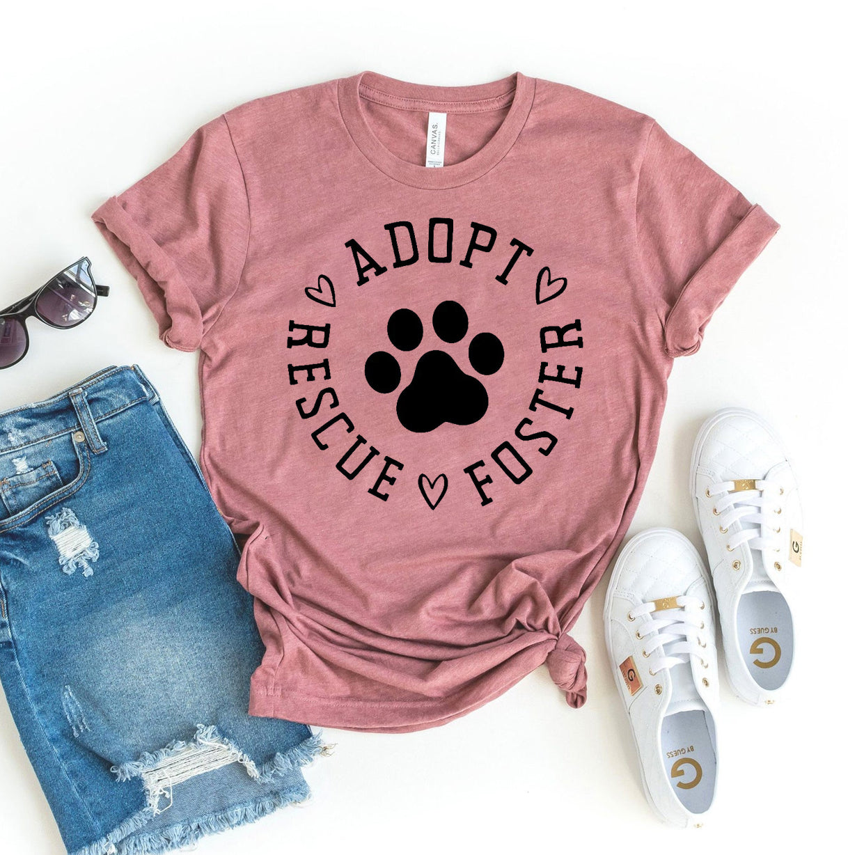 Premium Adopt Rescue Foster Cotton T-Shirt - Animal Lover Essential