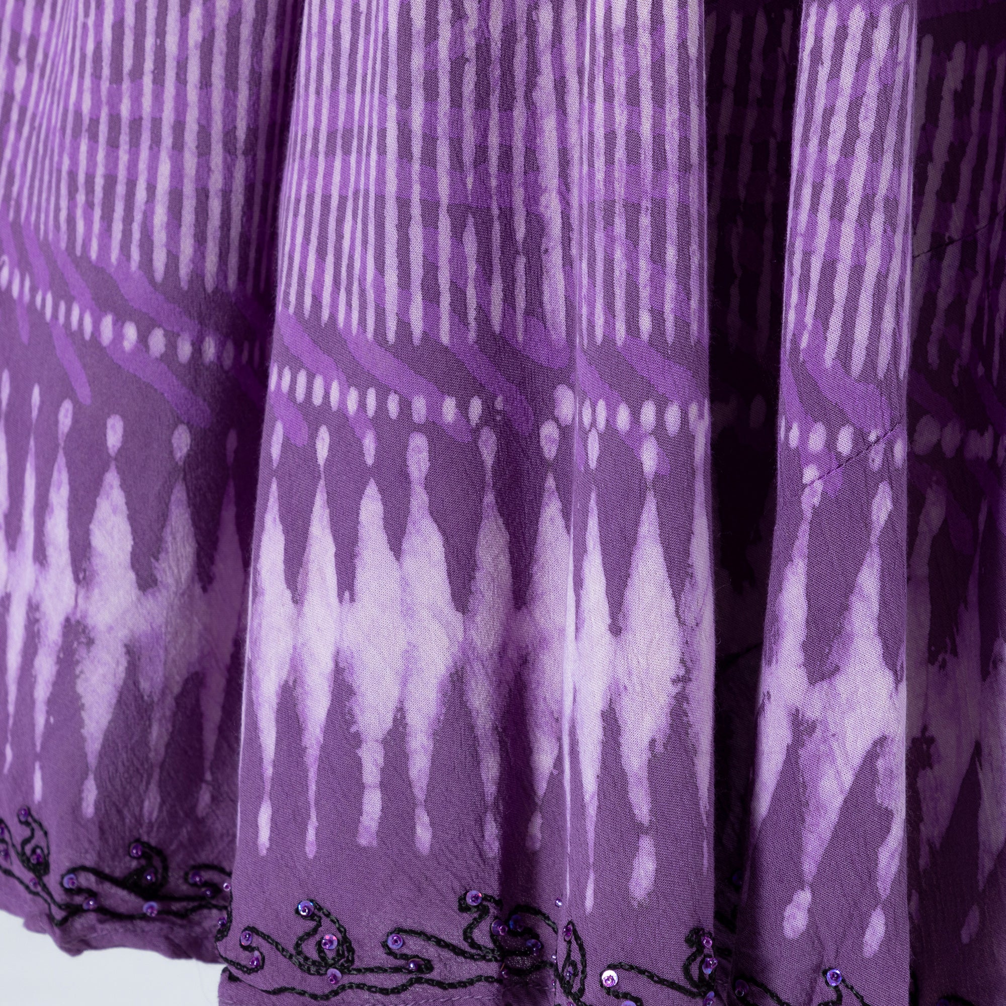 Premium Artisan Purple Tie-Dye Sleeveless Dress