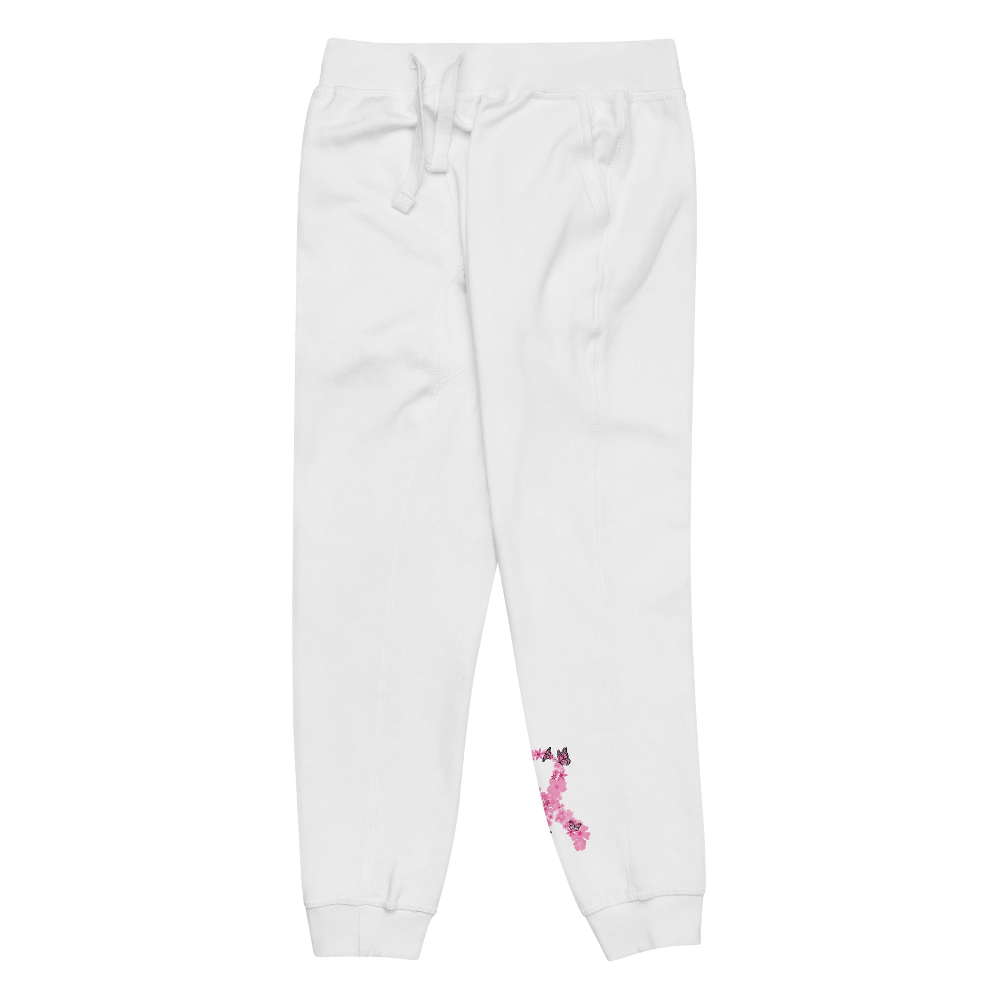 Ultimate Pink Ribbon Butterflies Fleece Sweatpants - Breast Cancer Awareness