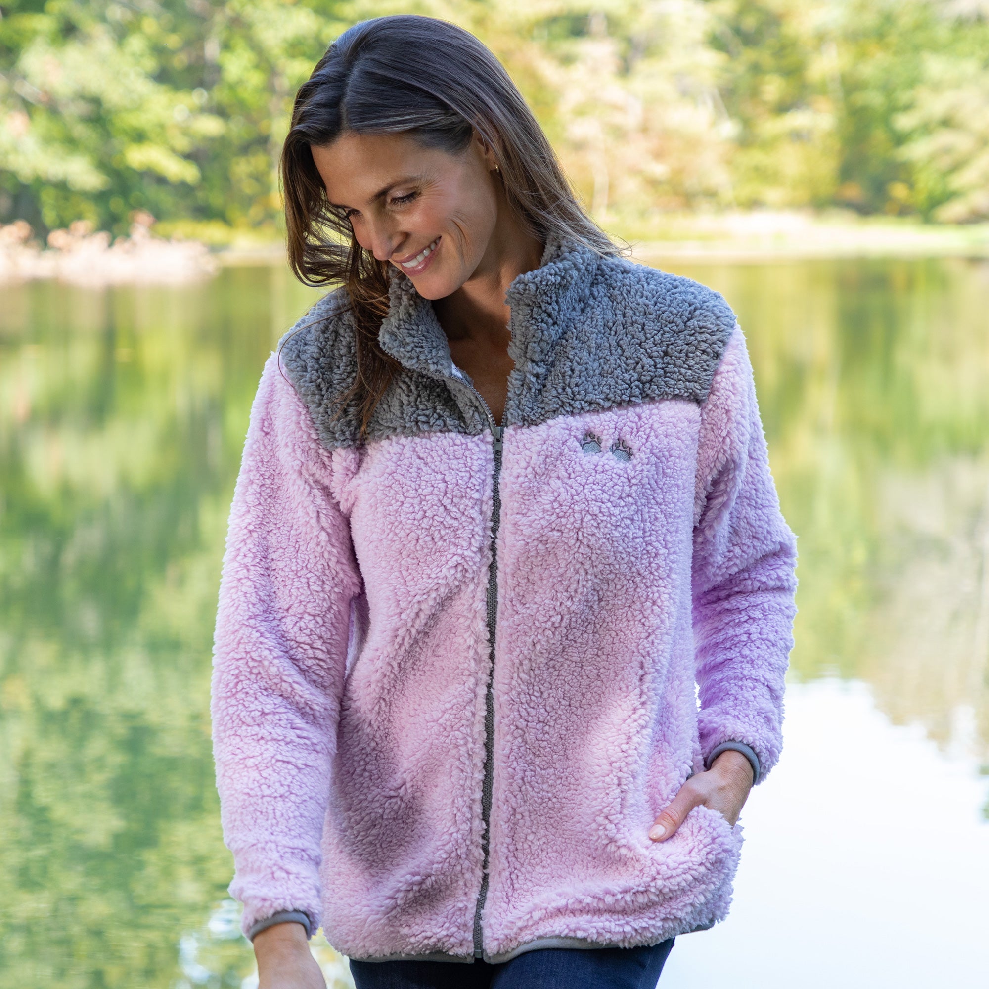 Premium Paw Print Sherpa Fleece Jacket - Ultimate Comfort & Style