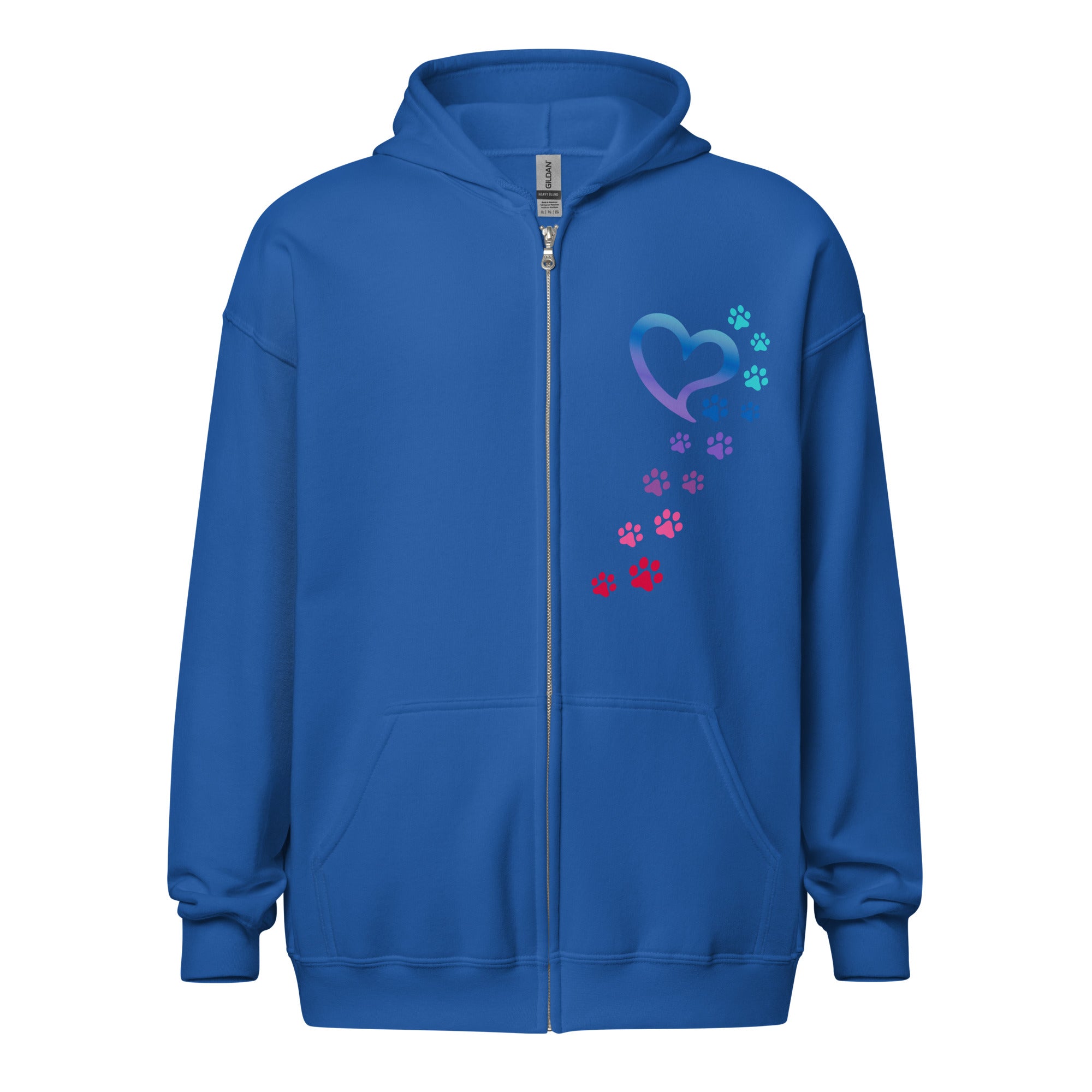 Ultimate Rainbow Paws To My Heart Premium Zip Hoodie