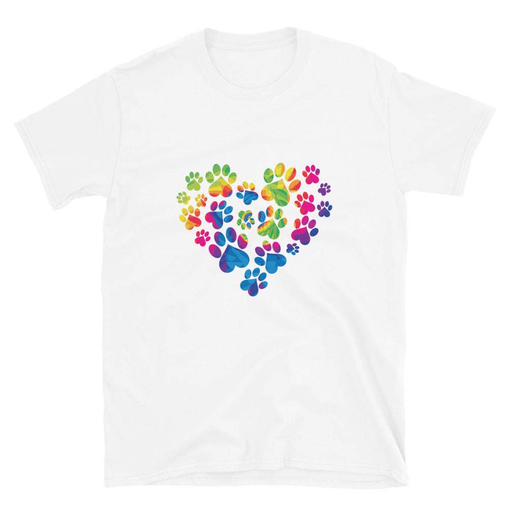 Premium Anniversary Paw Print Love T-Shirt - Celebrate 20 Years of Rescue