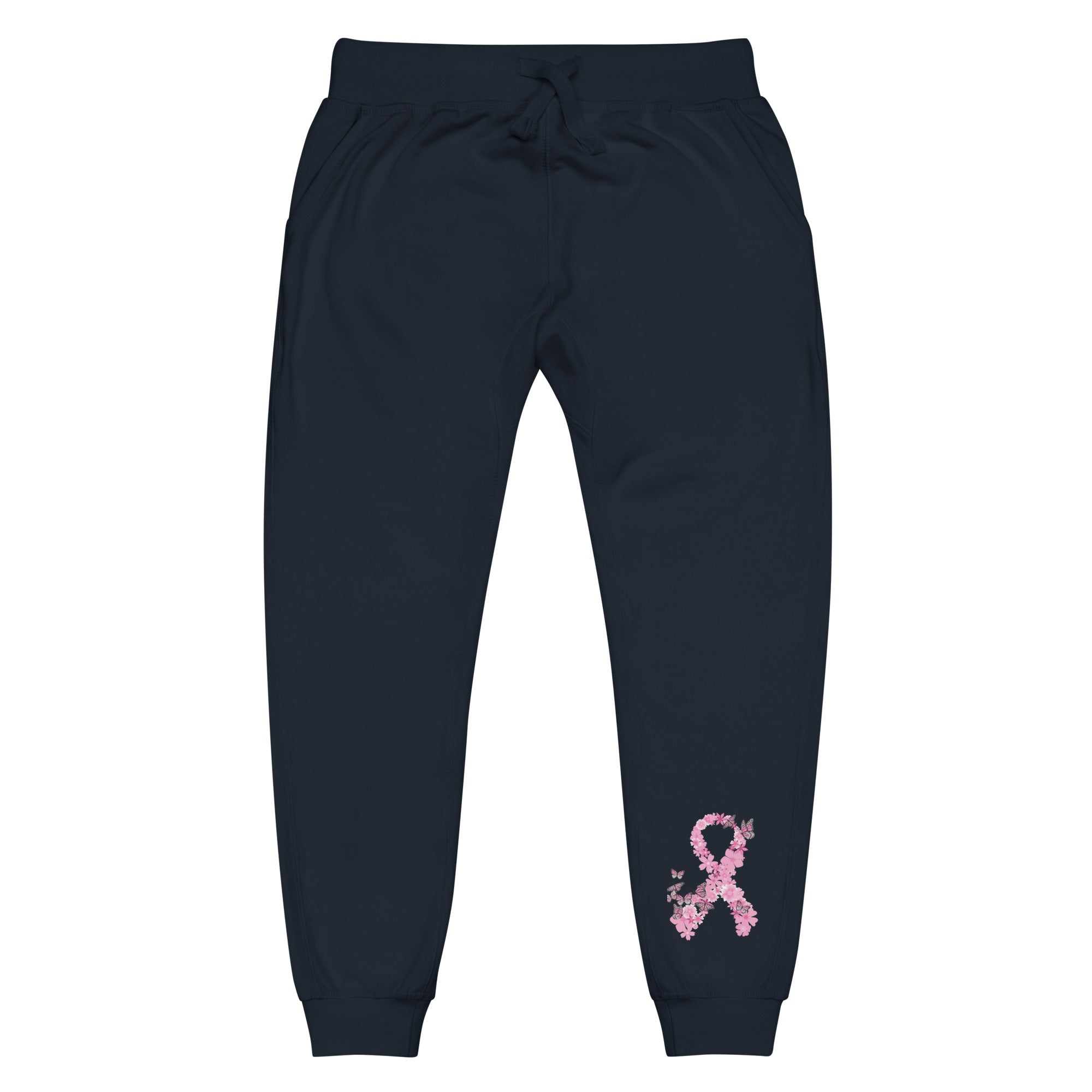 Ultimate Pink Ribbon Butterflies Fleece Sweatpants - Breast Cancer Awareness