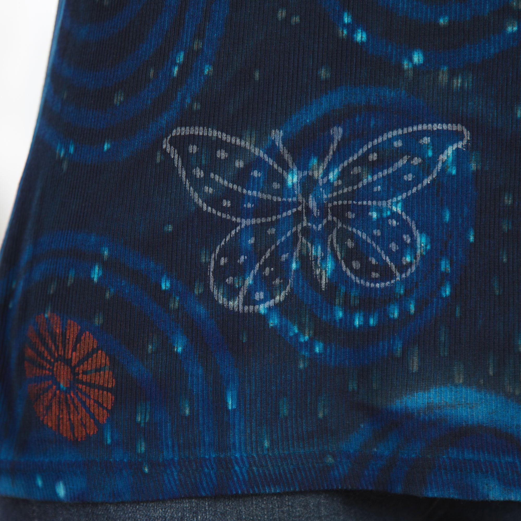 Premium Blue Butterflies Short Sleeve Ribbed Tee - Upgrade Your Style