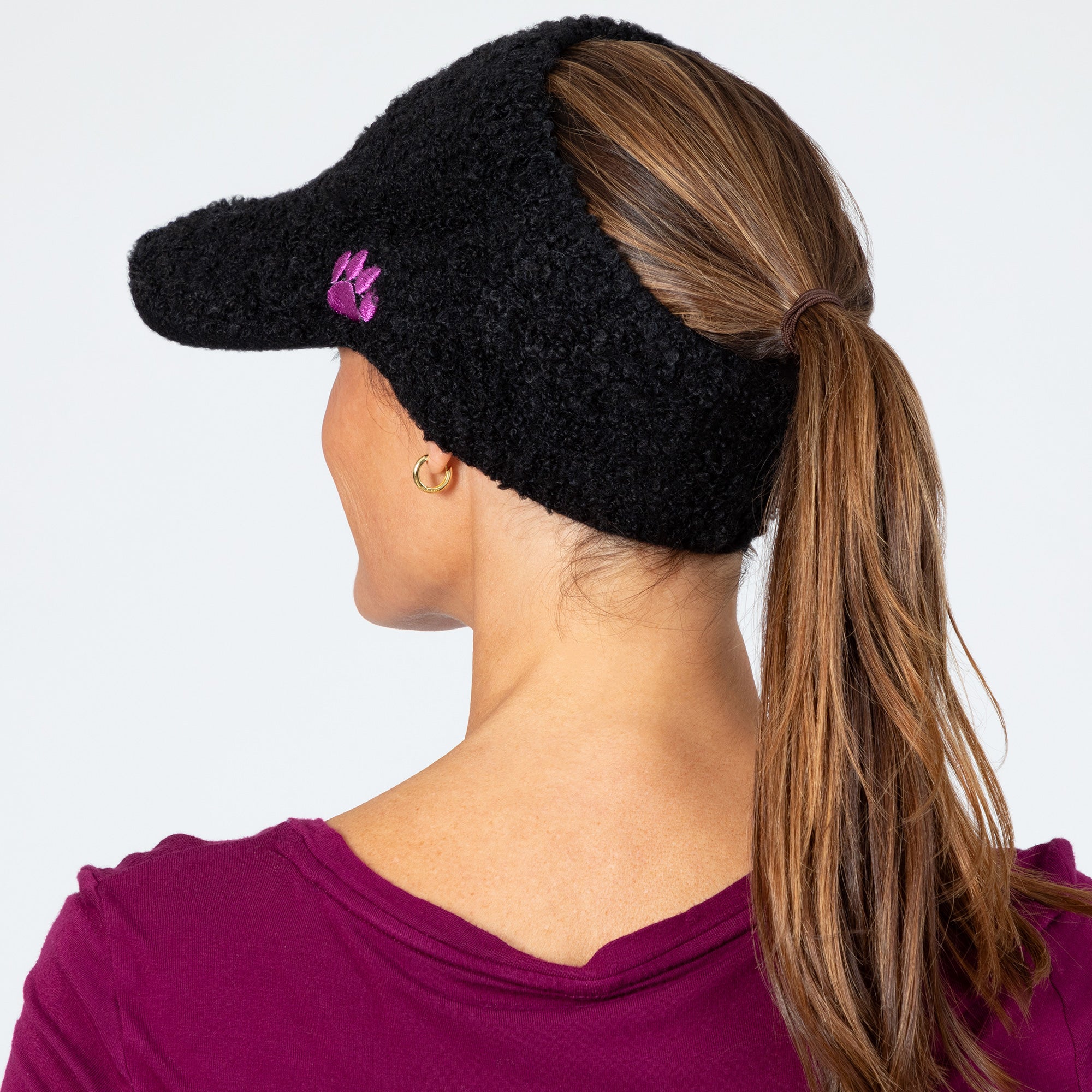 Premium Paw Print Warm Ponytail Baseball Hat - Ultimate Cold Weather Style