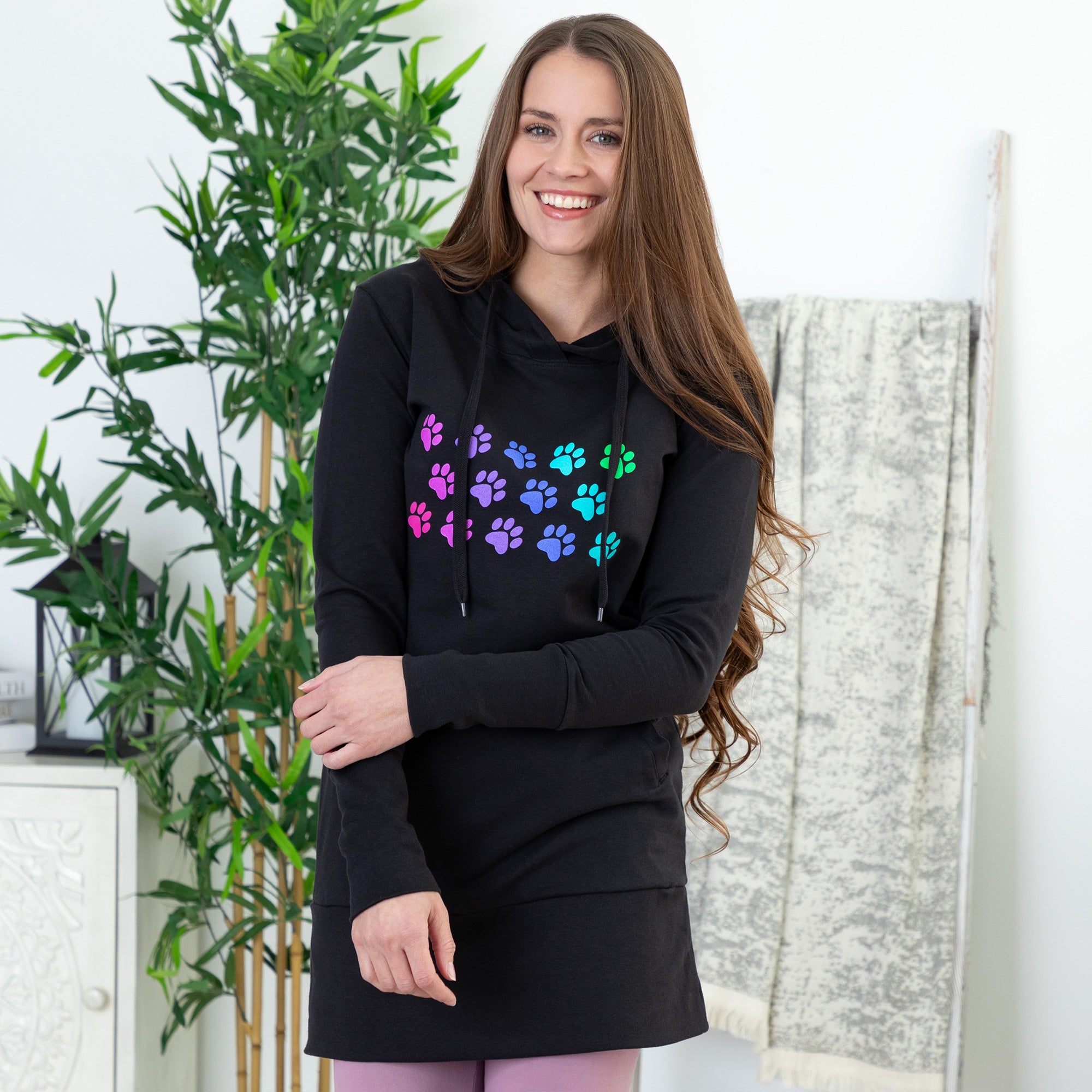 Ultimate Comfort Rainbow Paws Long French Terry Hoodie