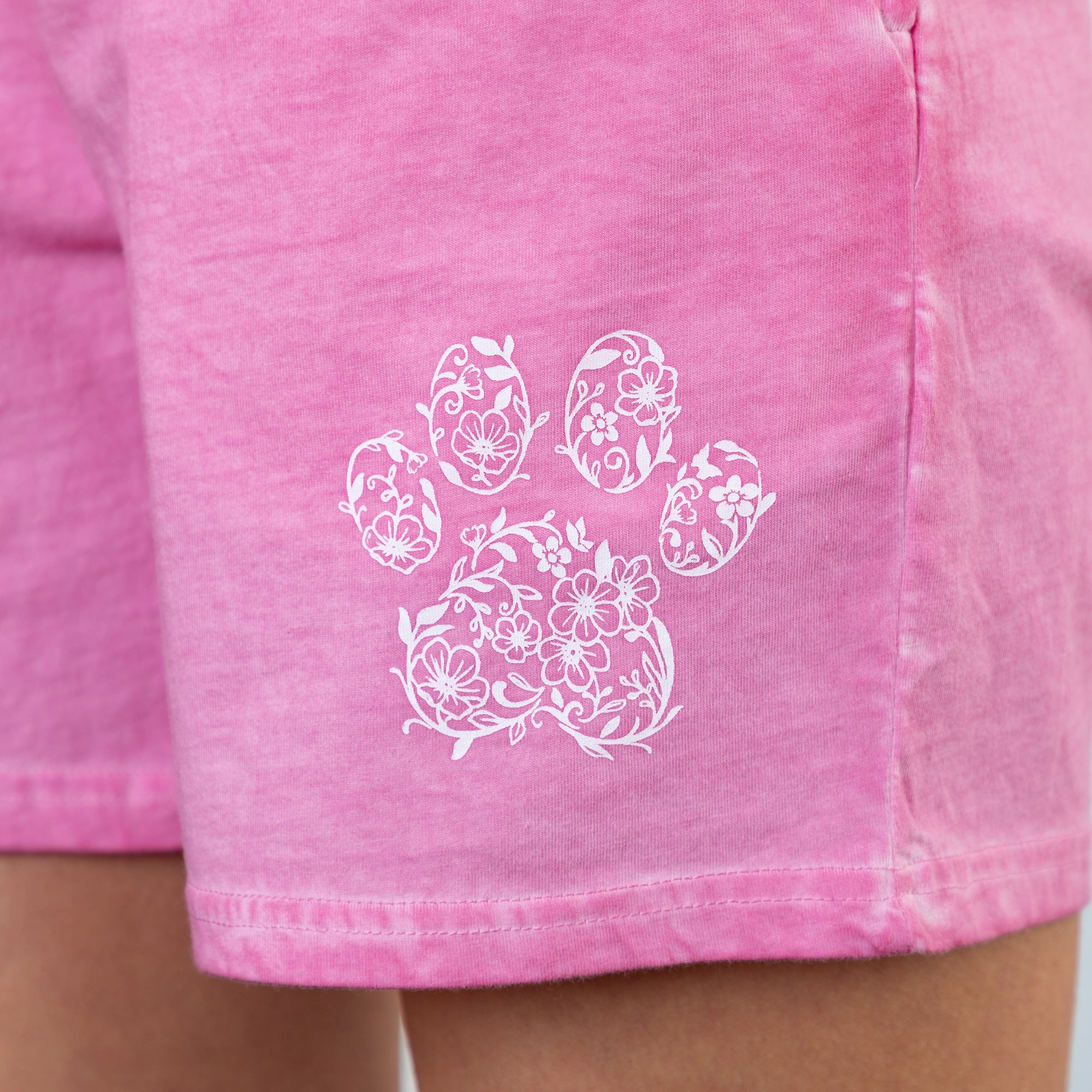 Premium Vintage Acid Wash Ladies Shorts - Pet Love Collection