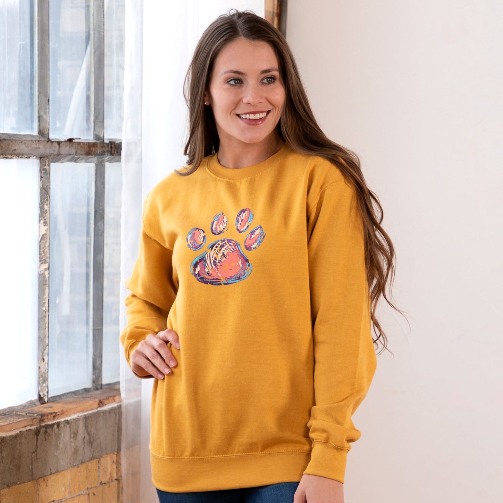 Premium Animal Rescue Paint Paw Crewneck Sweatshirt