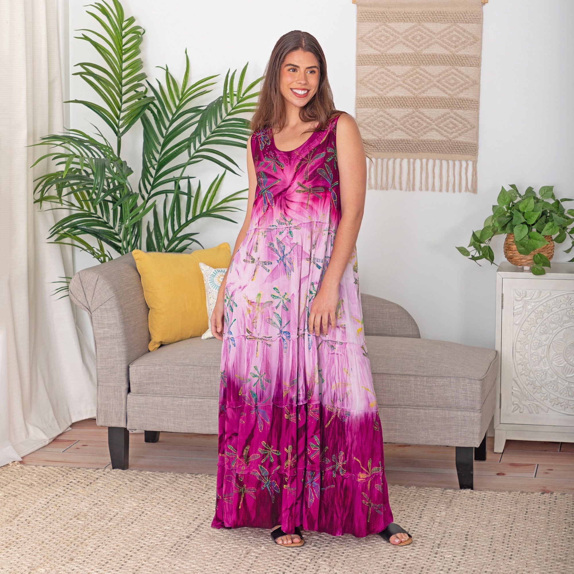 Premium Dragonfly Daze Maxi Dress | Fair Trade & Handmade