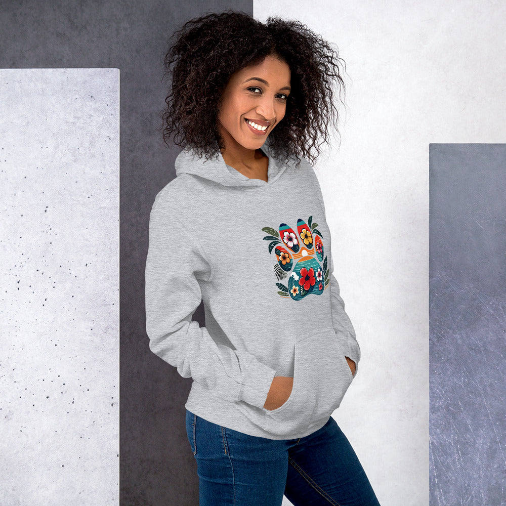 Premium Tropical Paw Print Hoodie - Ultimate Comfort & Style