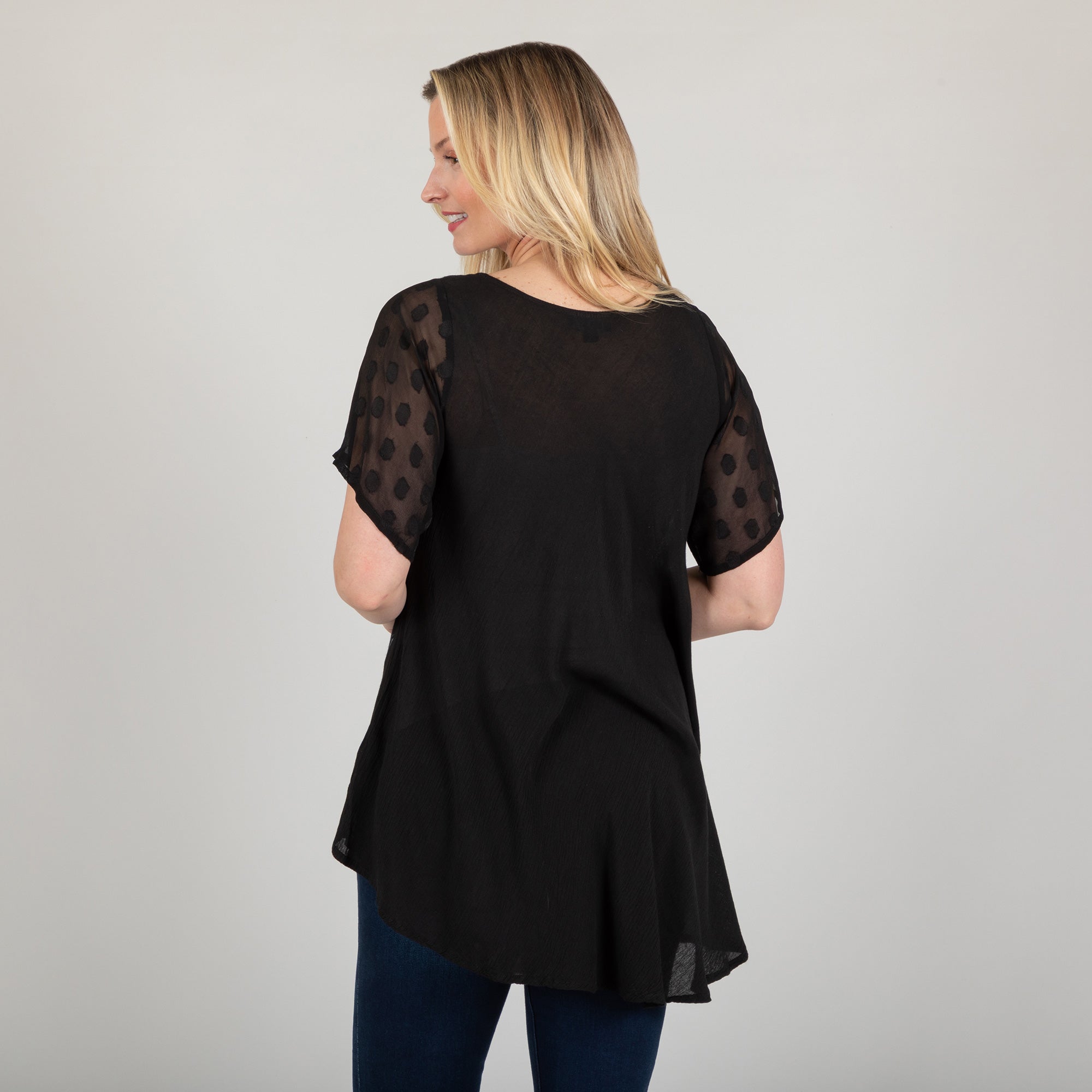 Premium Midnight Butterfly Rayon Tunic