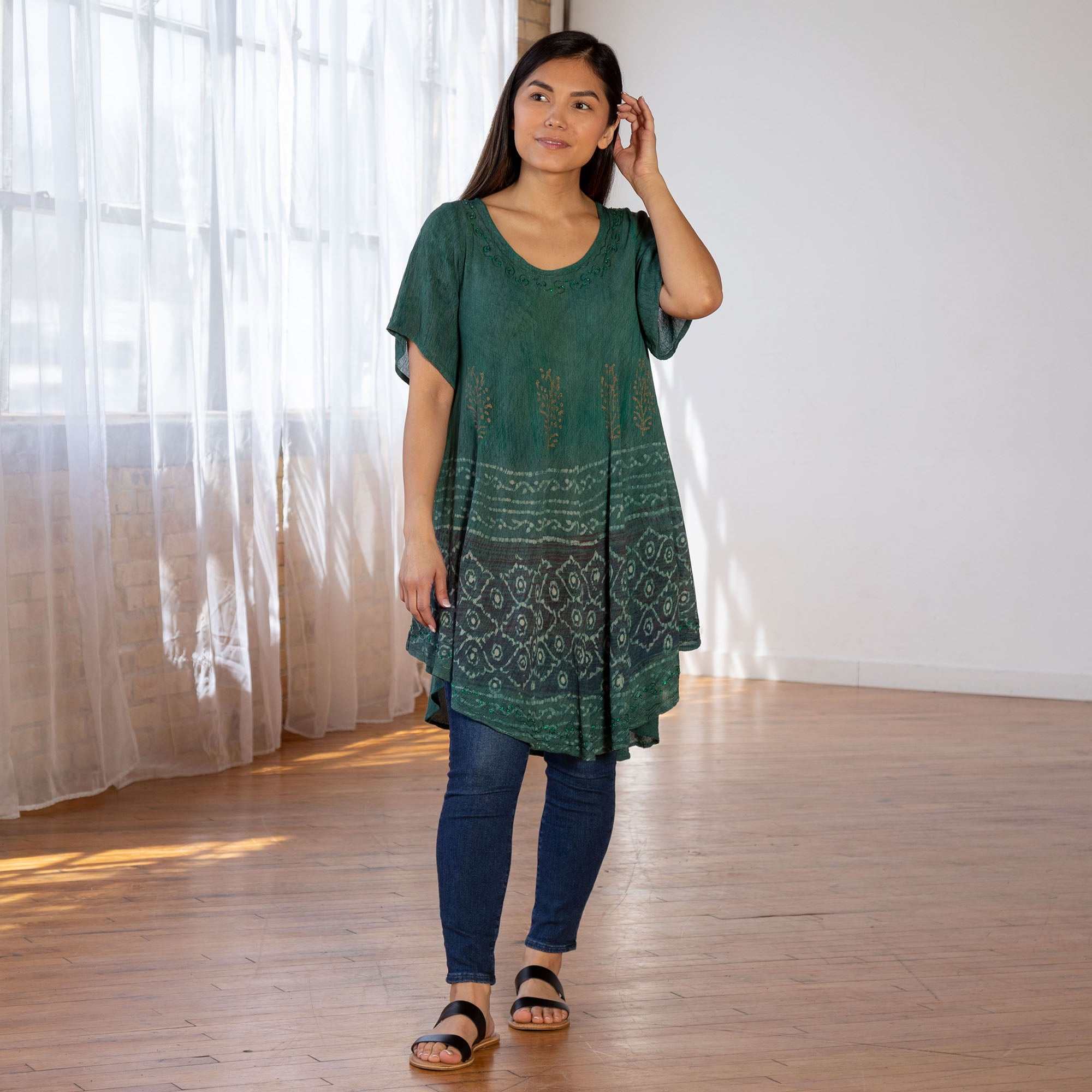 Premium Emerald Bay Short Sleeve Tunic - Ultimate Summer Style