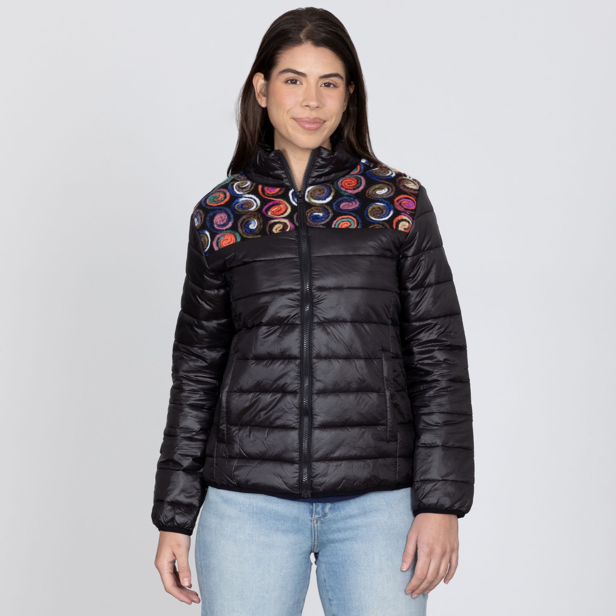 Ultimate Mixed Fabric Embroidery Insulated Jacket