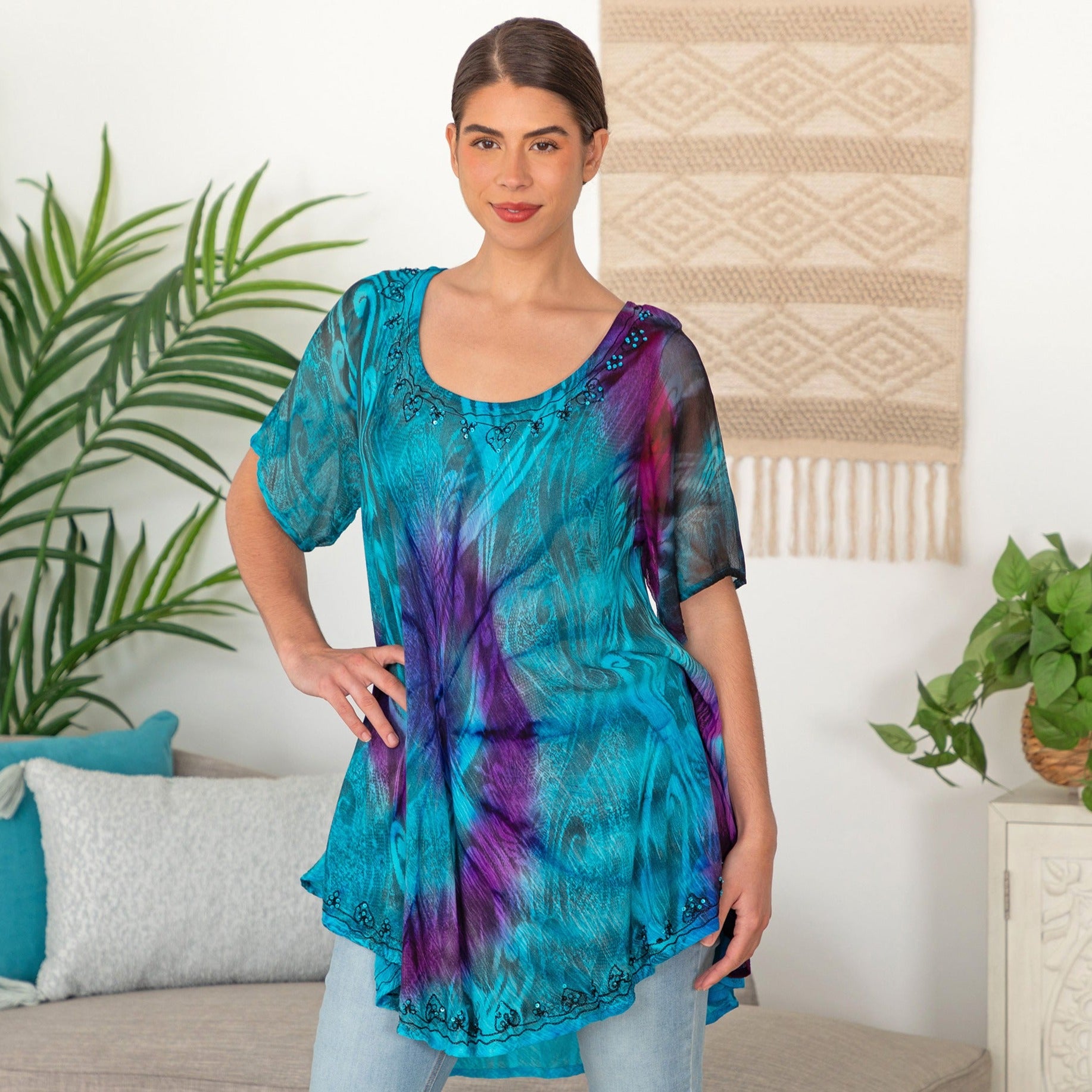 Premium Swirls Awhirl Tunic: Fair-Trade & Handmade