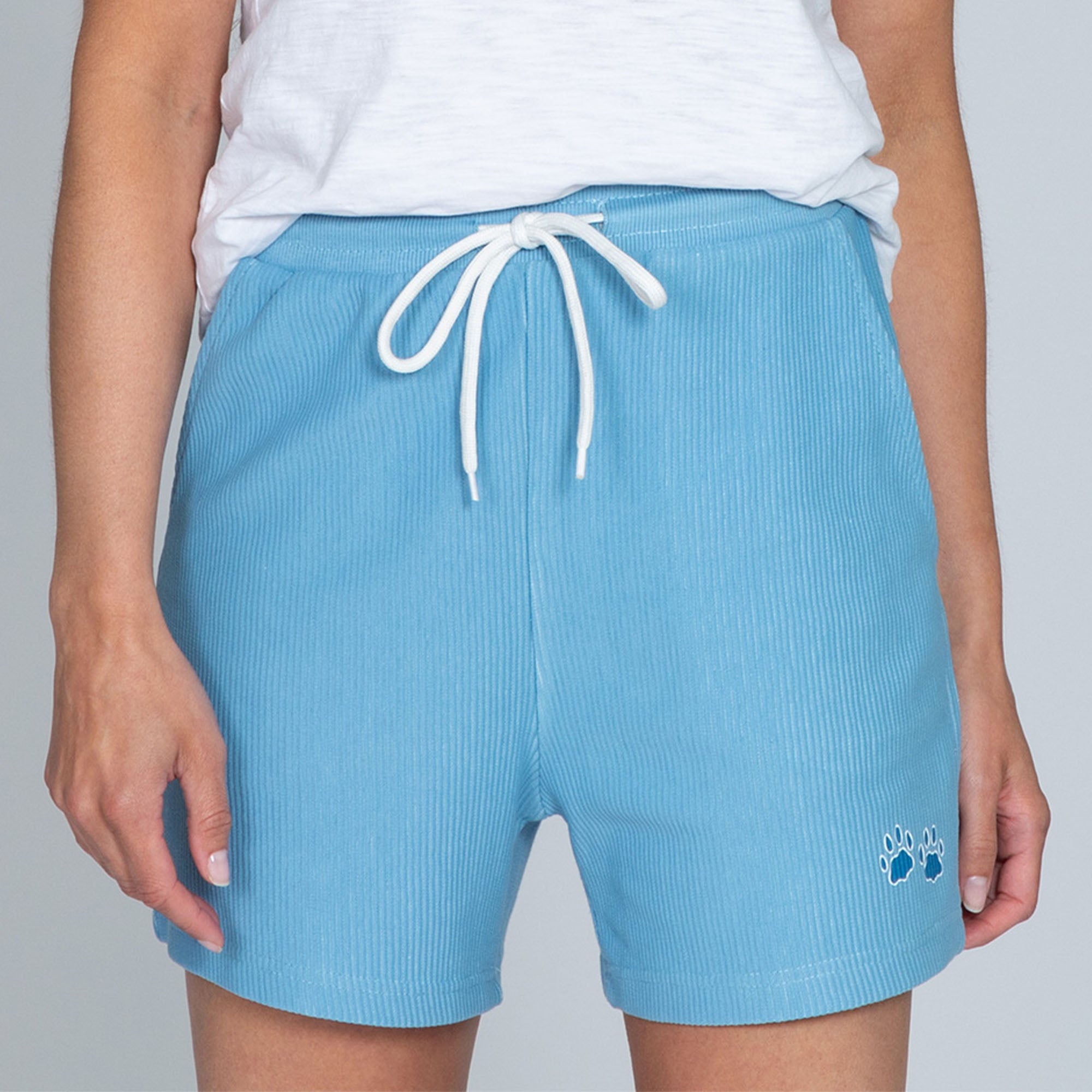 Premium Corded Fleece Paw Print Shorts - Ultimate Comfort & Style