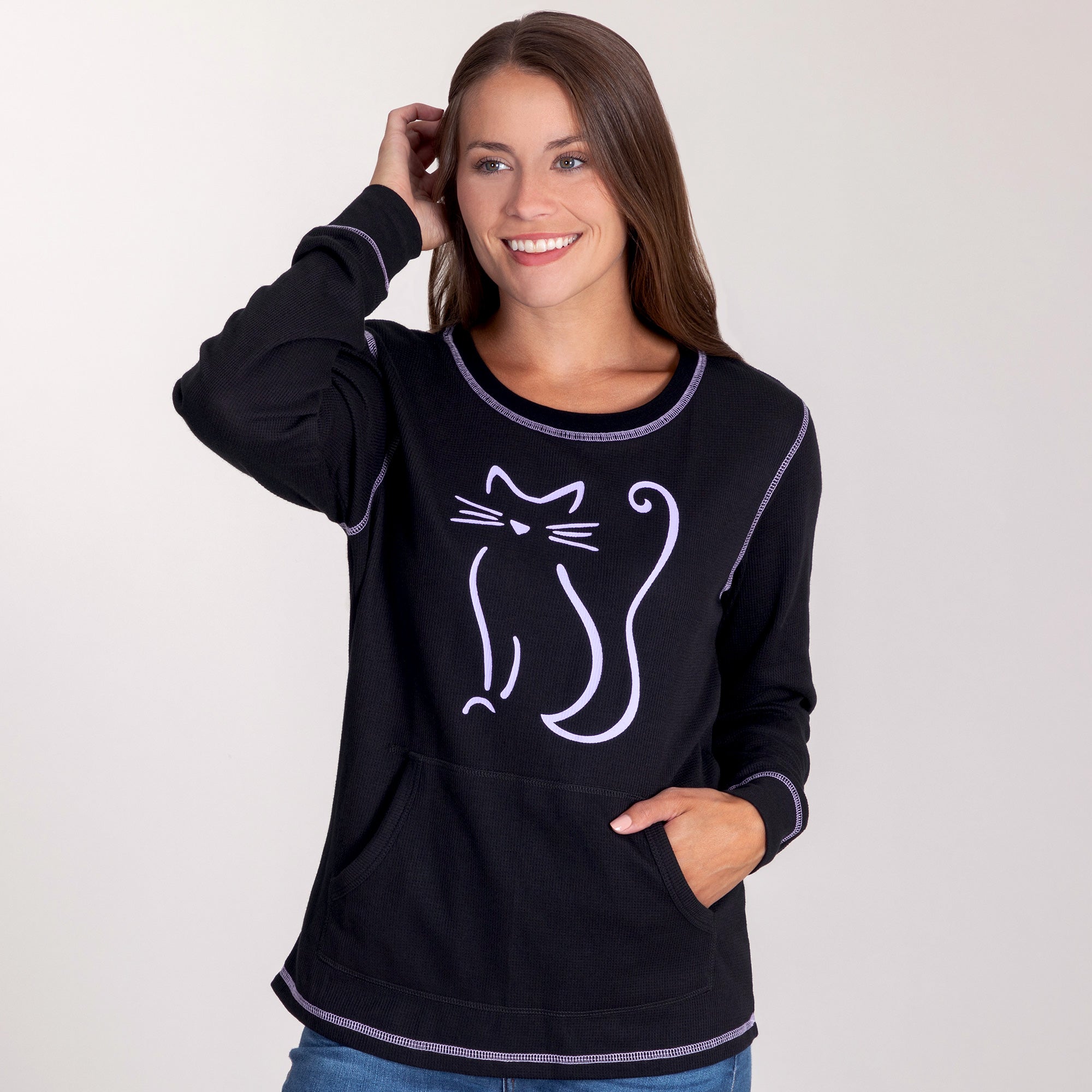 Premium Pet Sketch Thermal Long Sleeve Top - Ultimate Comfort for Animal Lovers