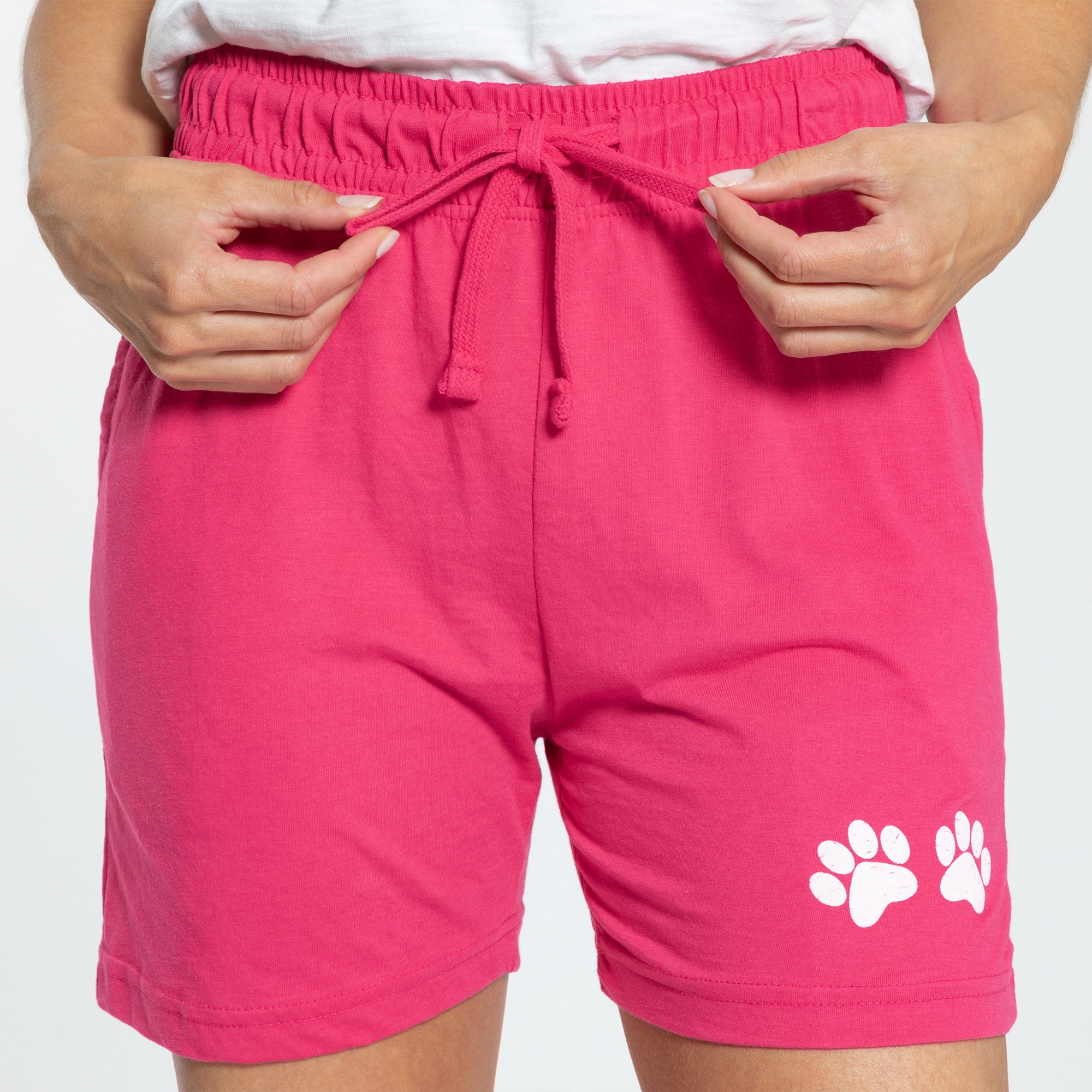 Premium Women's Paw Print Cotton Blend Shorts