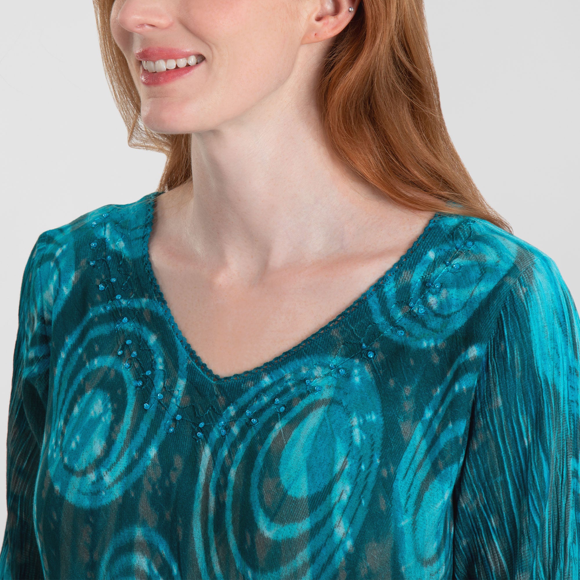 Premium Swirls Of the Sea Long Sleeve Tunic - Ultimate Comfort & Style