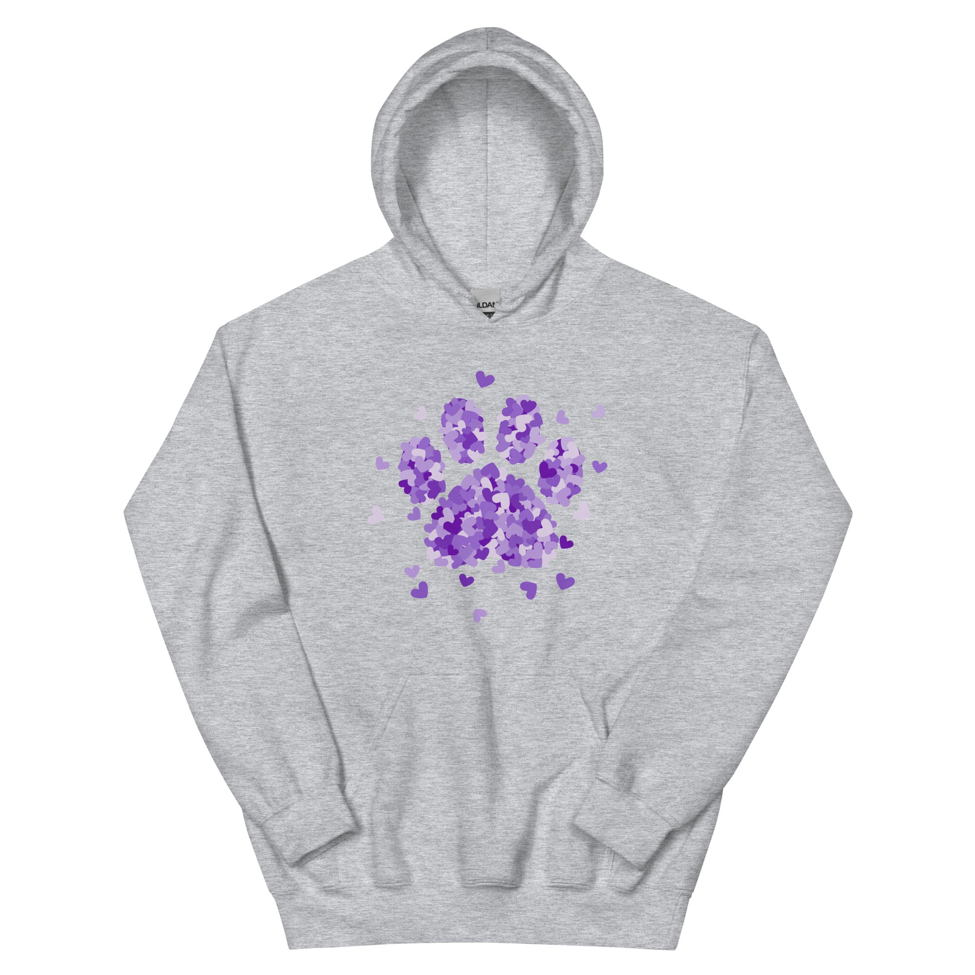 Premium Purple Paw Print Hoodie - Ultimate Comfort for Animal Lovers