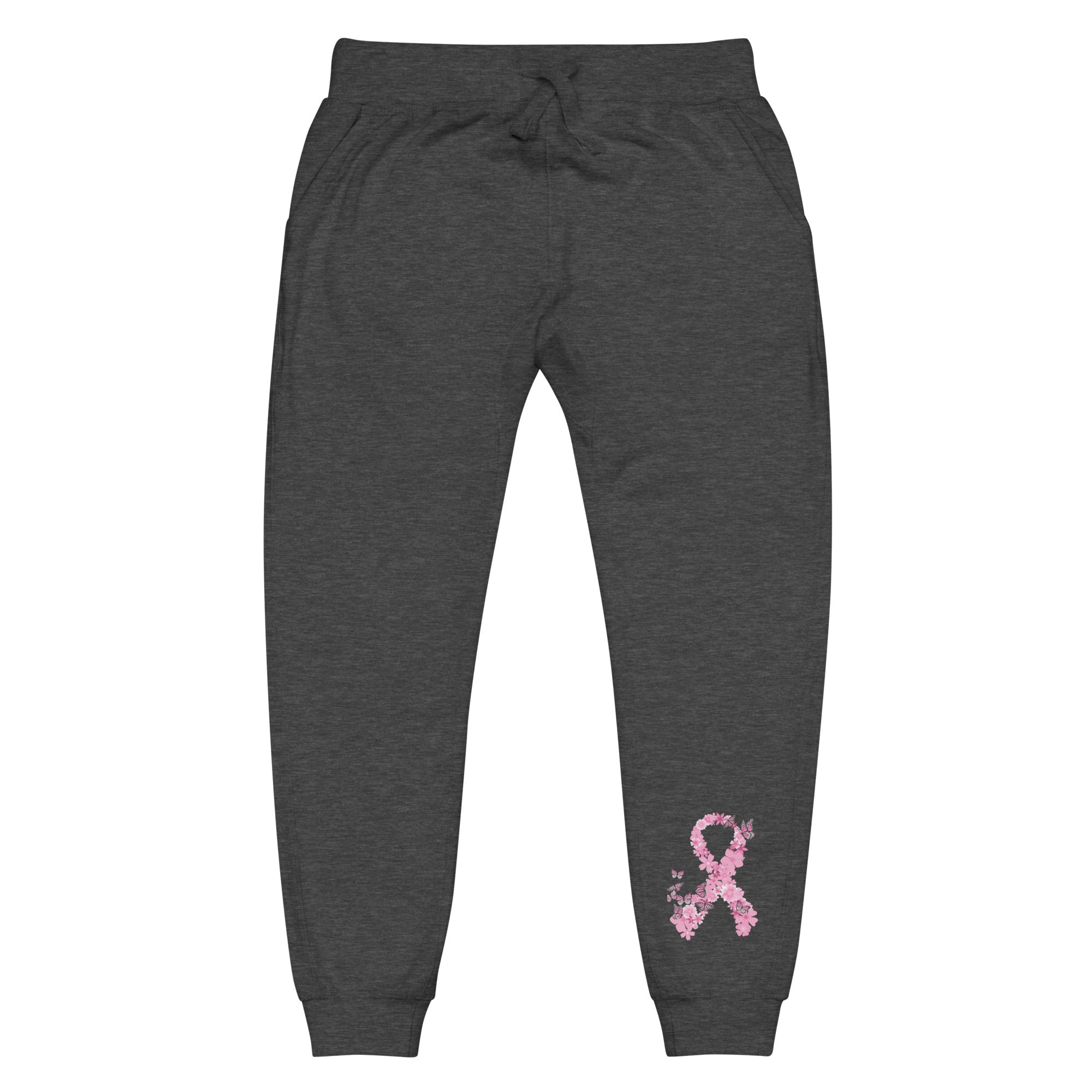 Ultimate Pink Ribbon Butterflies Fleece Sweatpants - Breast Cancer Awareness