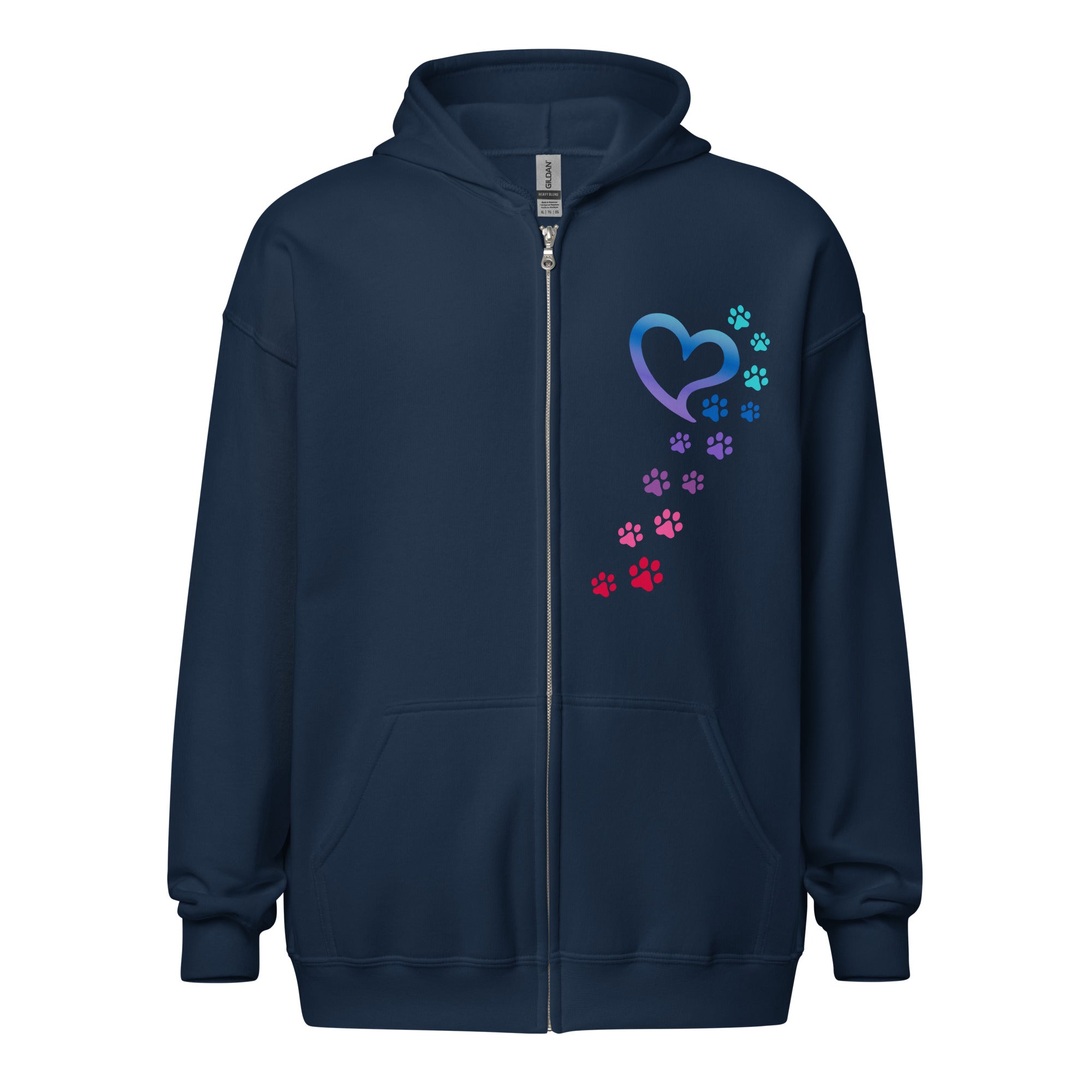 Ultimate Rainbow Paws To My Heart Premium Zip Hoodie