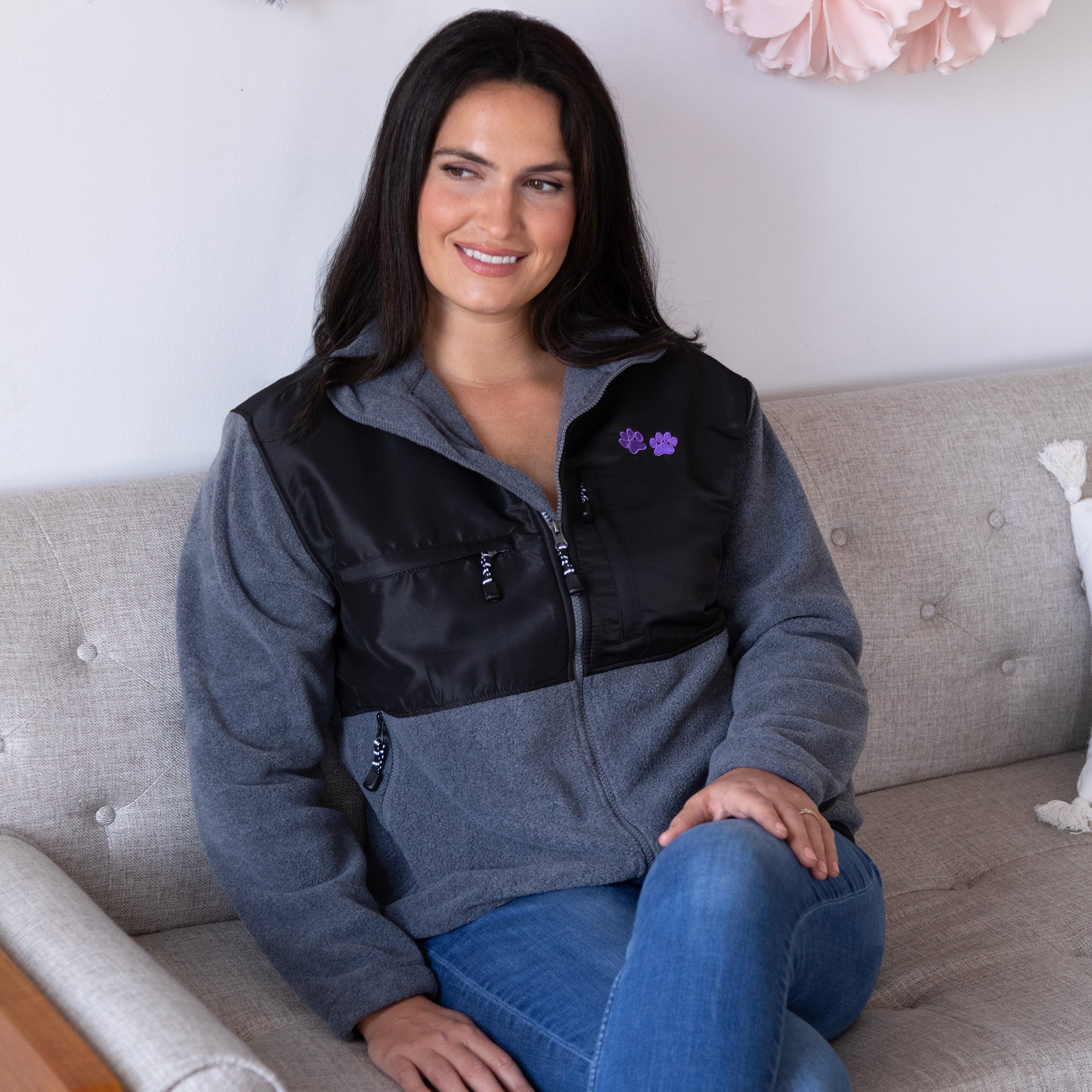 Ultimate Paw Print Heavyweight Polar Fleece Jacket - Premium Warmth & Durability