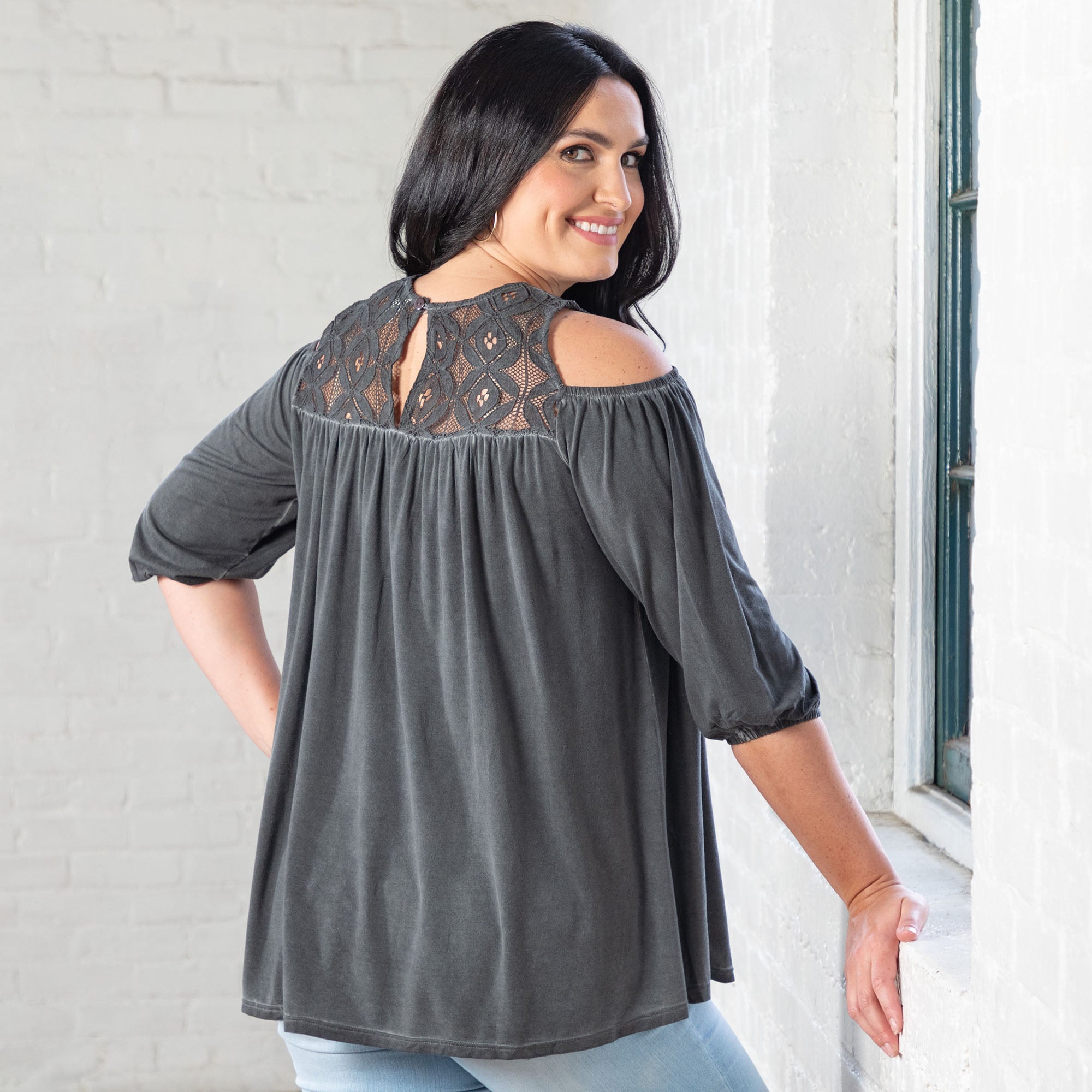 Premium Cold Shoulder Juliet Sleeve Top - Ultimate Style Upgrade