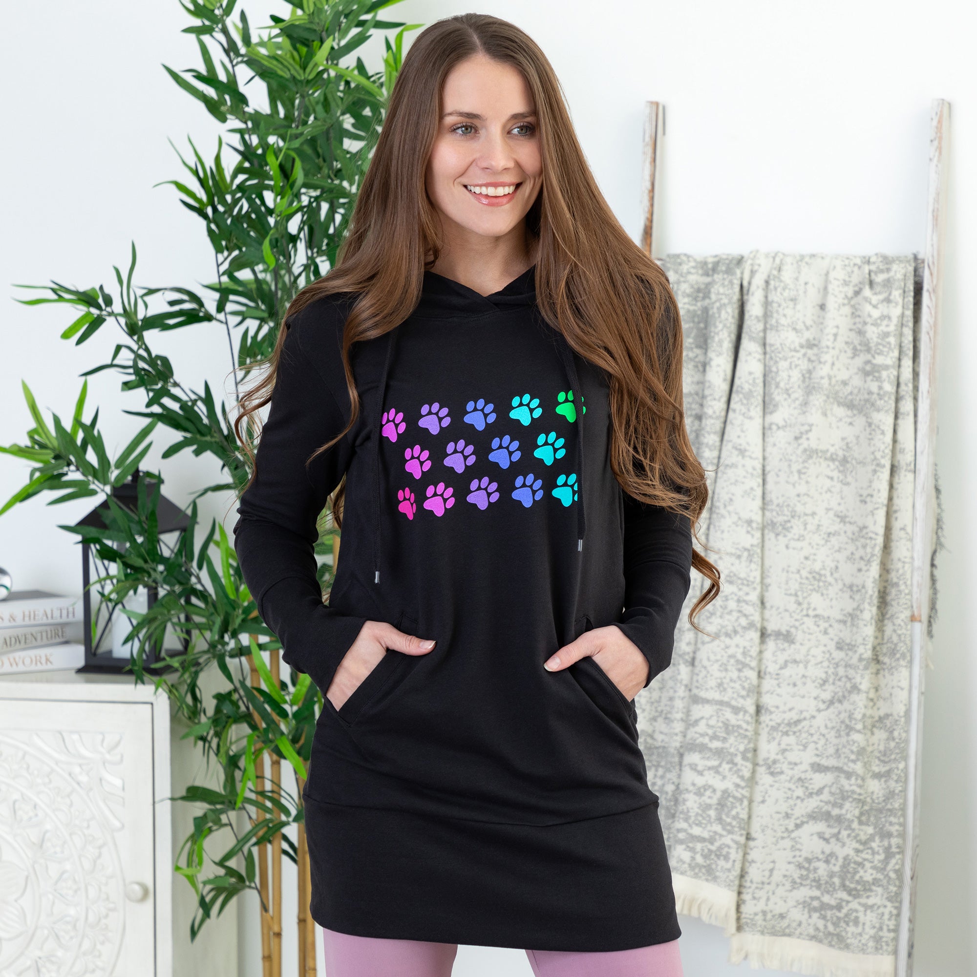 Ultimate Comfort Rainbow Paws Long French Terry Hoodie