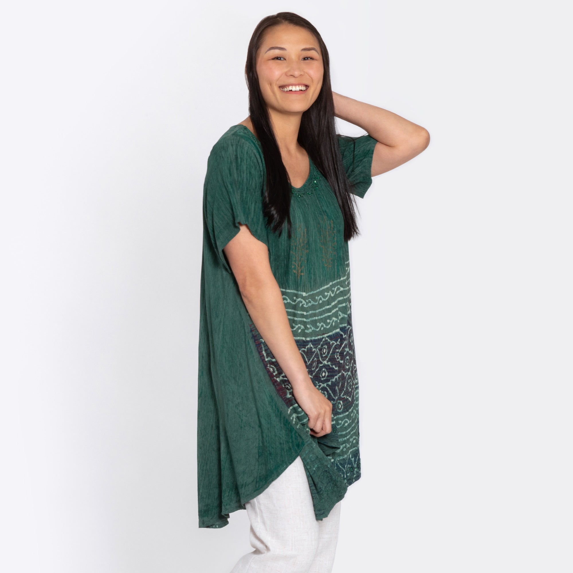 Premium Emerald Bay Short Sleeve Tunic - Ultimate Summer Style