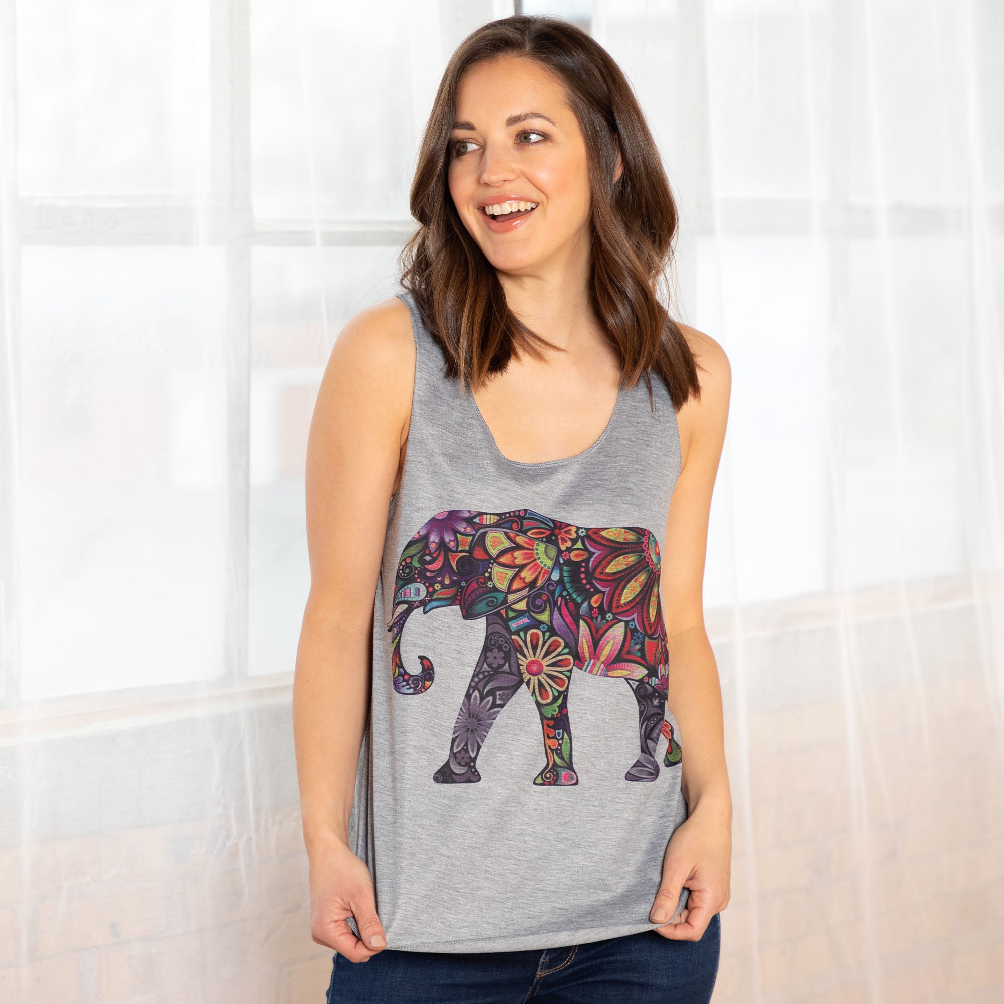 Premium Elephant Print Tank Top - Ultimate Softness & Style