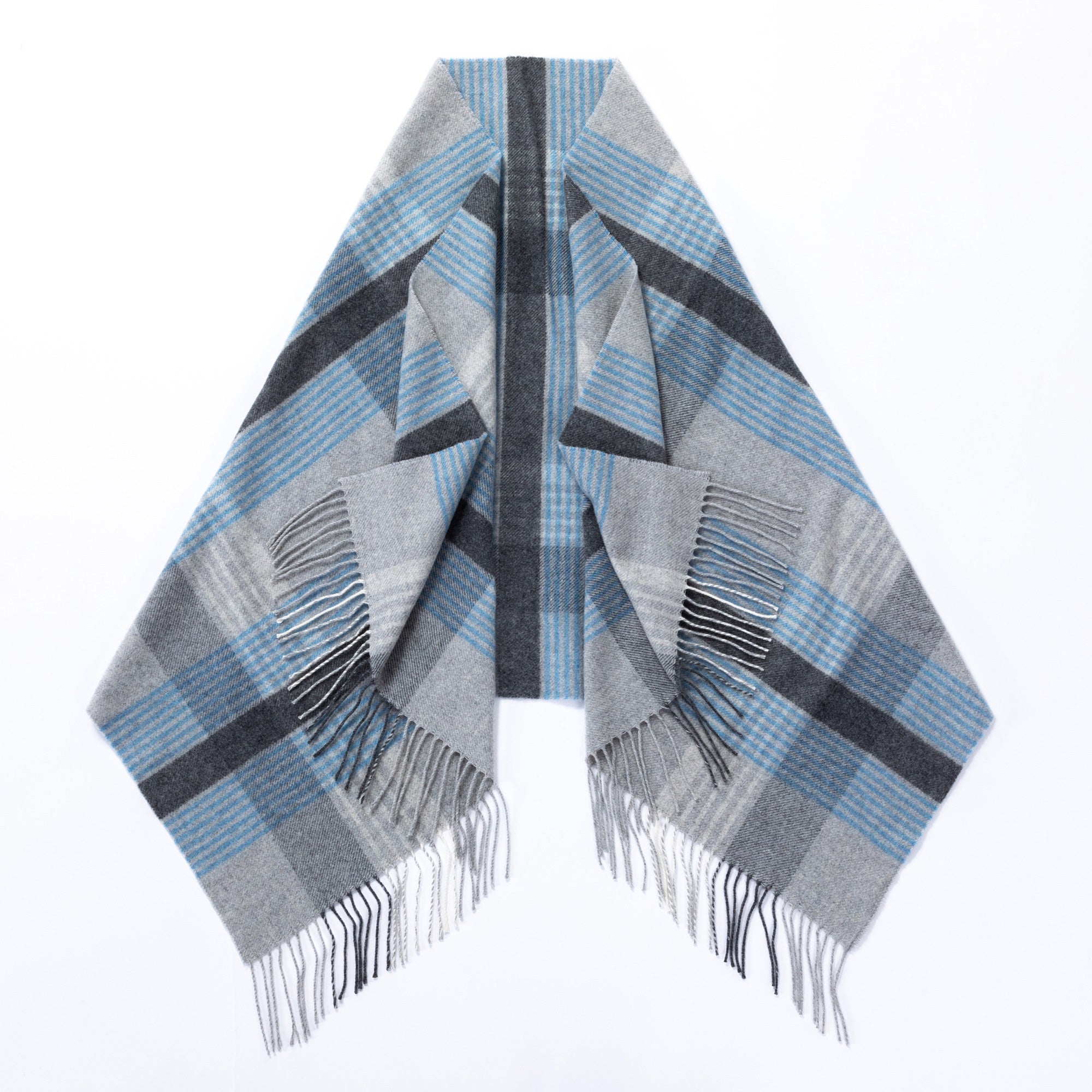 Premium Ukrainian Merino Wool & Cashmere Plaid Shawl - Ultimate Winter Comfort