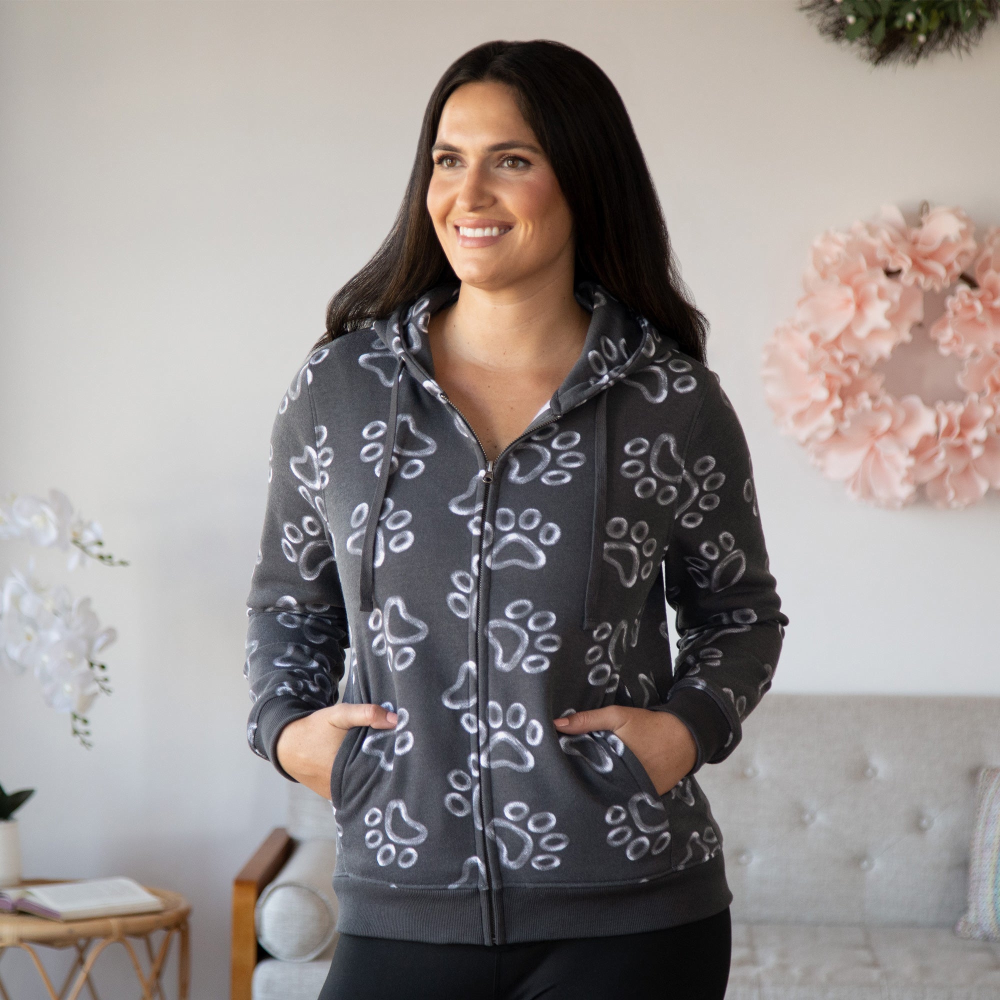 Premium Chalk Paw Zip Hoodie - Ultimate Comfort for Animal Advocates