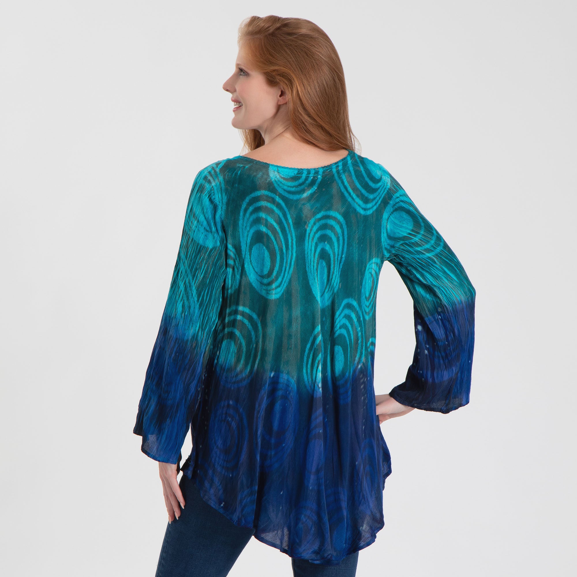 Premium Swirls Of the Sea Long Sleeve Tunic - Ultimate Comfort & Style