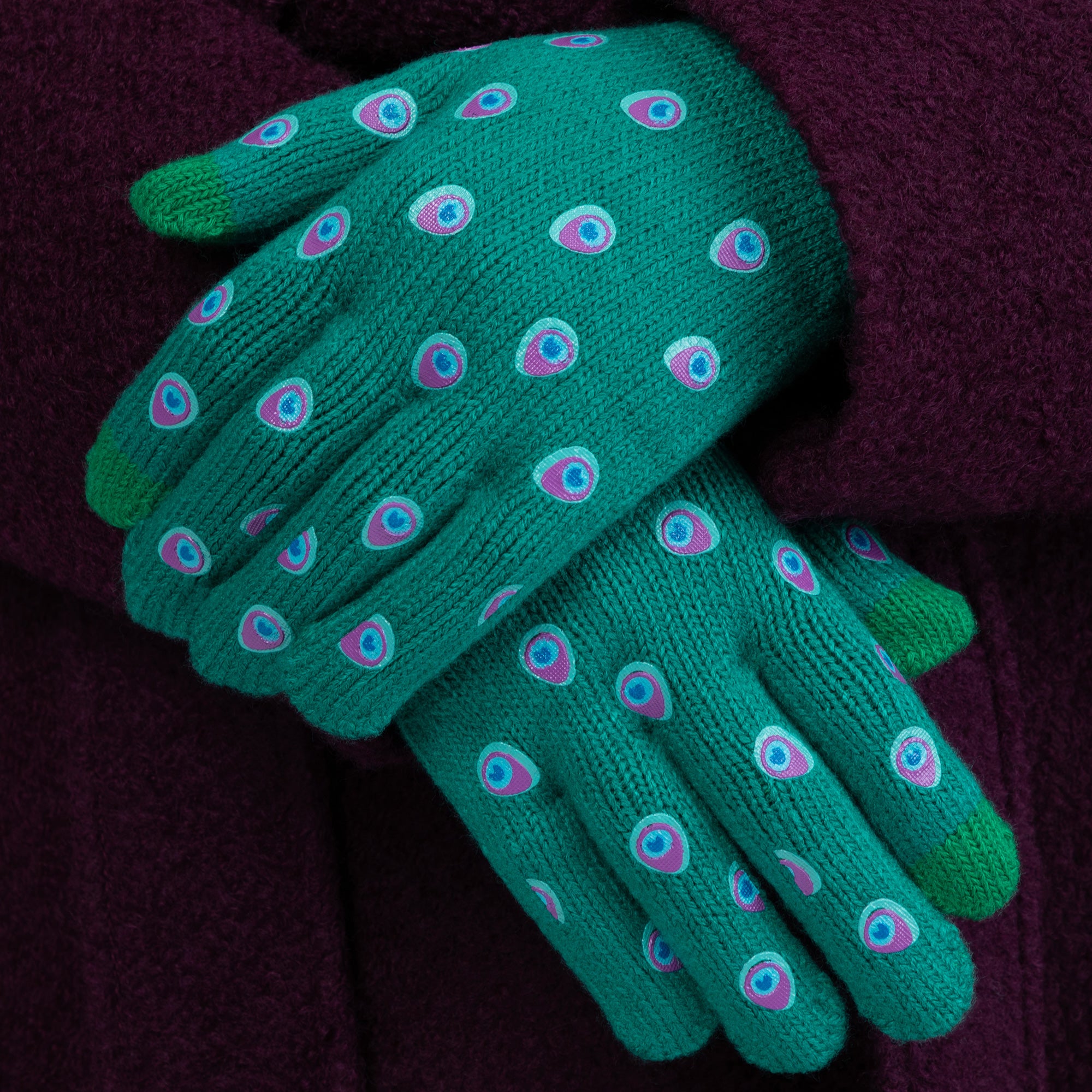 Premium Peacock Print Touch Screen Gloves - Ultimate Winter Essential