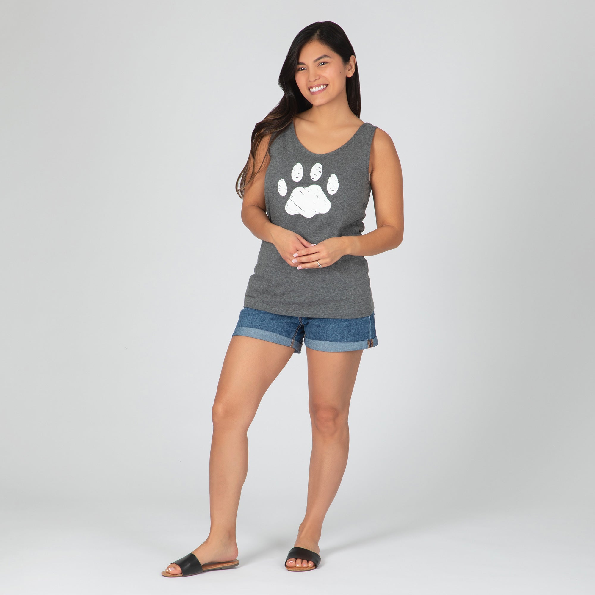 Premium Distressed Paw Print Tank Top - Ultimate Comfort & Style