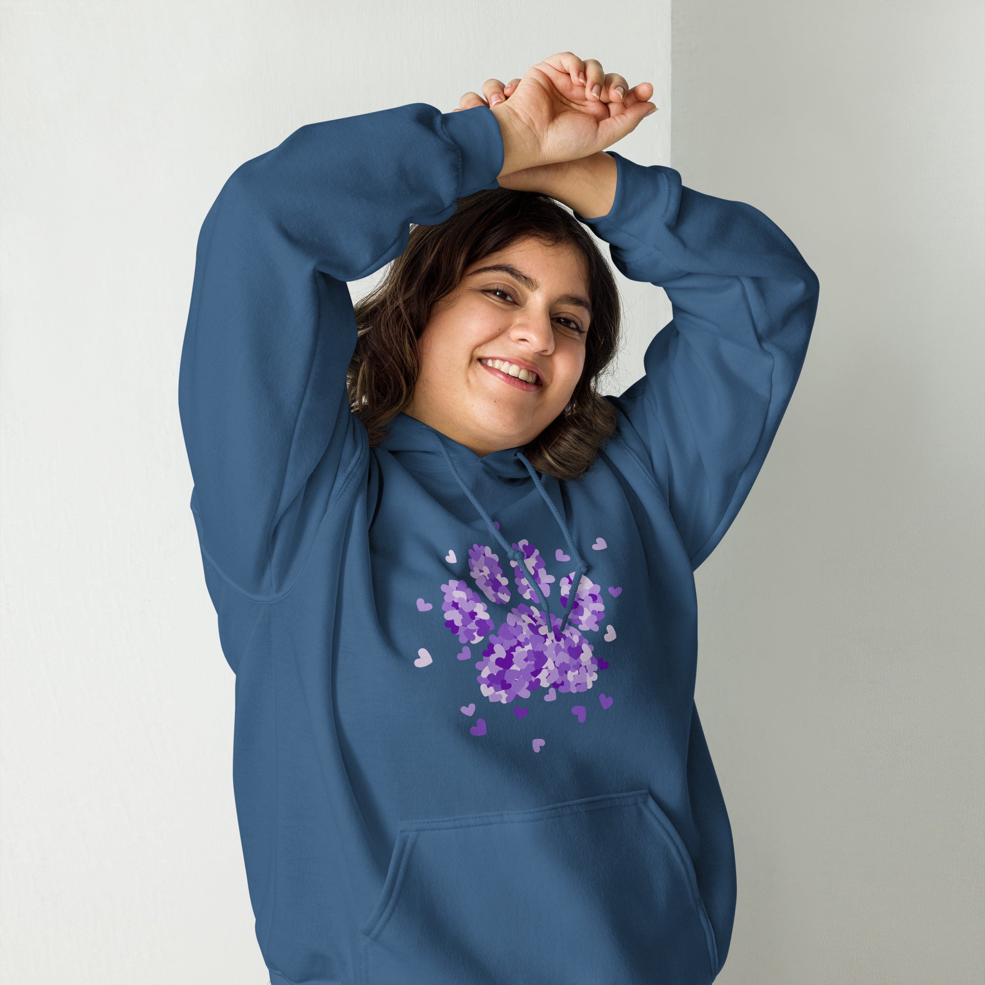 Premium Purple Paw Print Hoodie - Ultimate Comfort for Animal Lovers