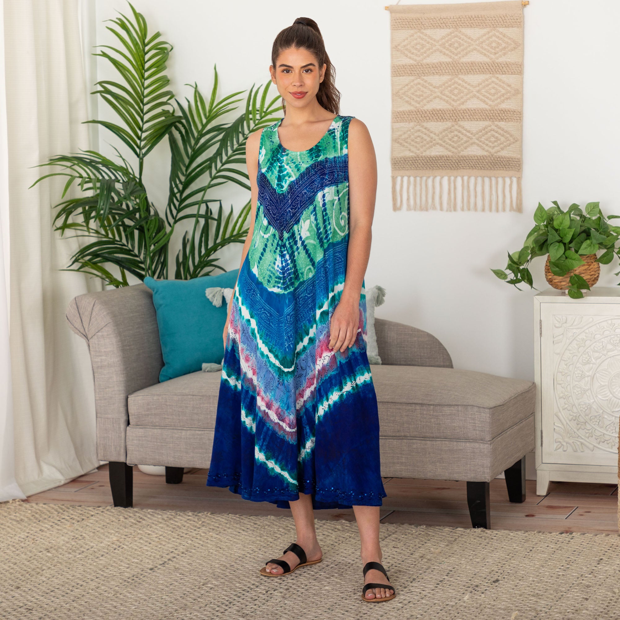 Premium Over the Horizon Sleeveless Maxi Dress