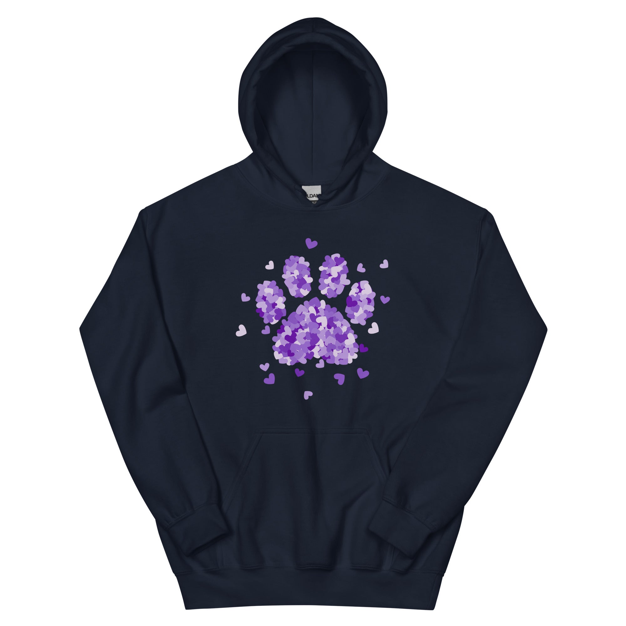 Premium Purple Paw Print Hoodie - Ultimate Comfort for Animal Lovers