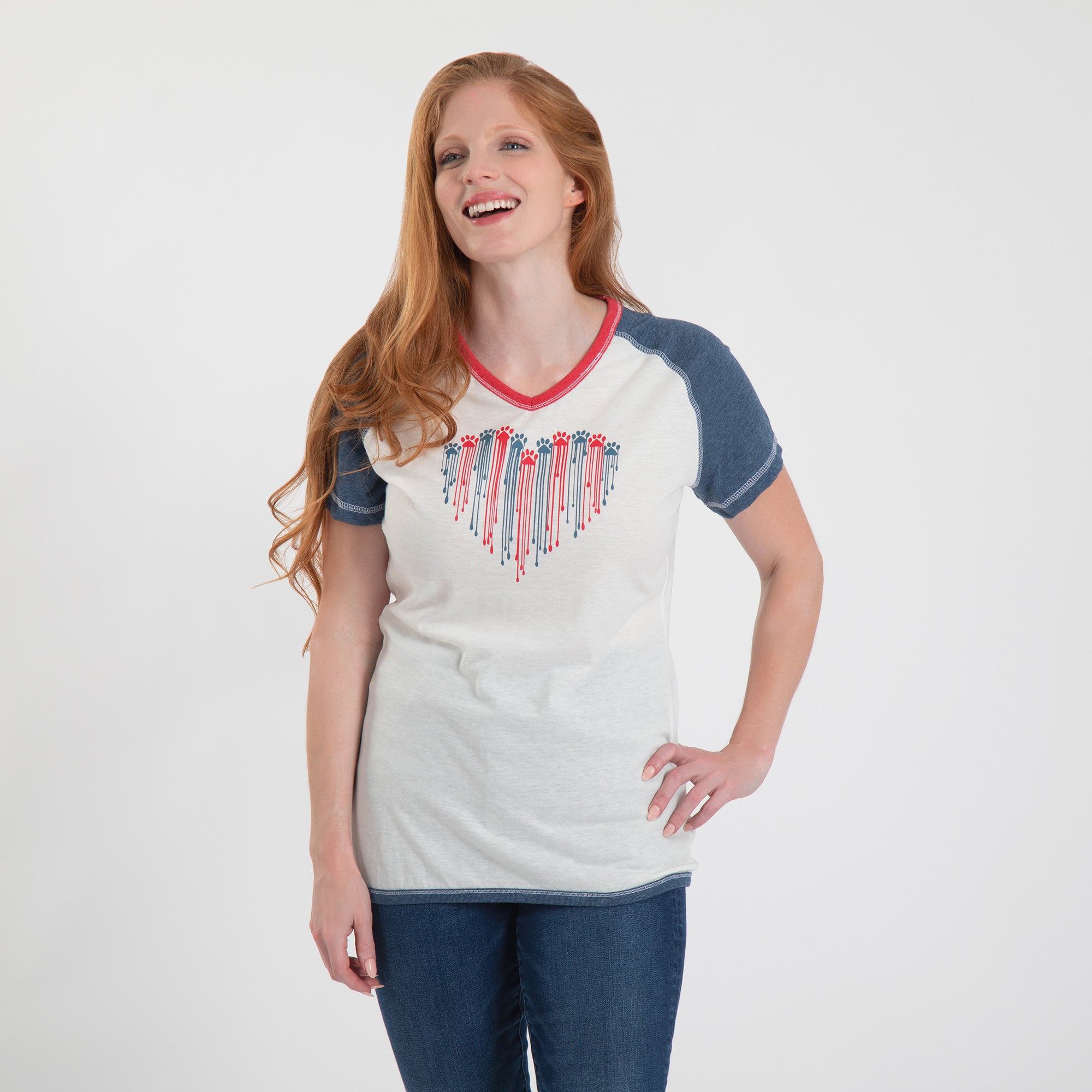 Premium Patriotic Paw Raglan Tee - Ultimate Comfort & Style