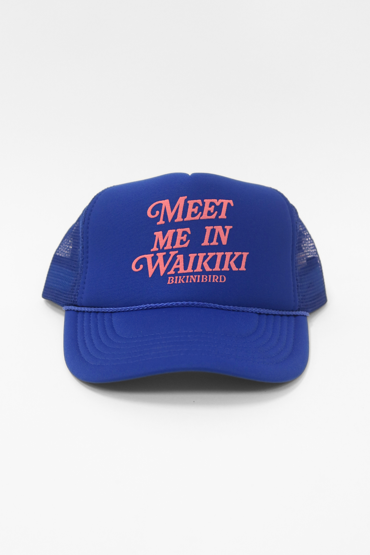 Premium Bikinibird Waikiki Trucker Hat - Blue & Pink Paradise Style