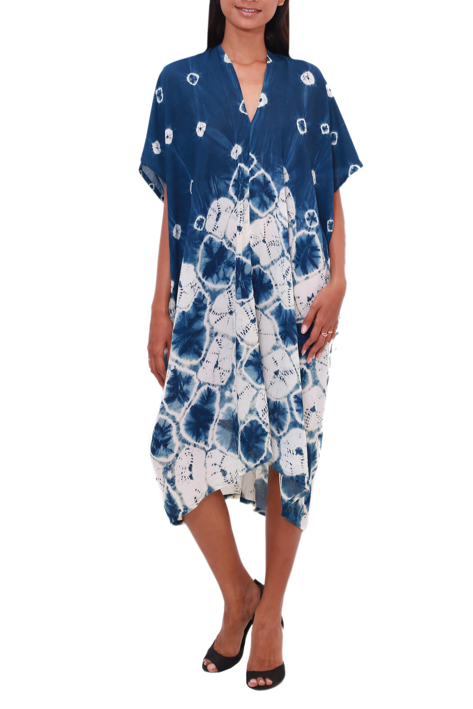 Premium Segara Rayon Caftan: Ocean-Inspired Tie-Dye Elegance