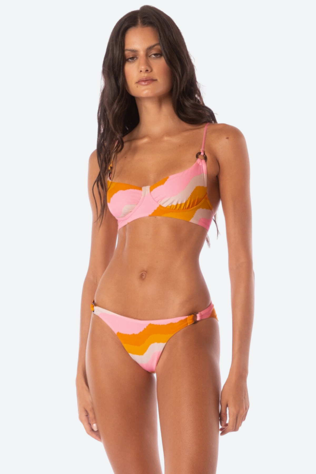 Premium Maaji Paradiso Waves Sublimiring Reversible Bikini Bottom - Pink