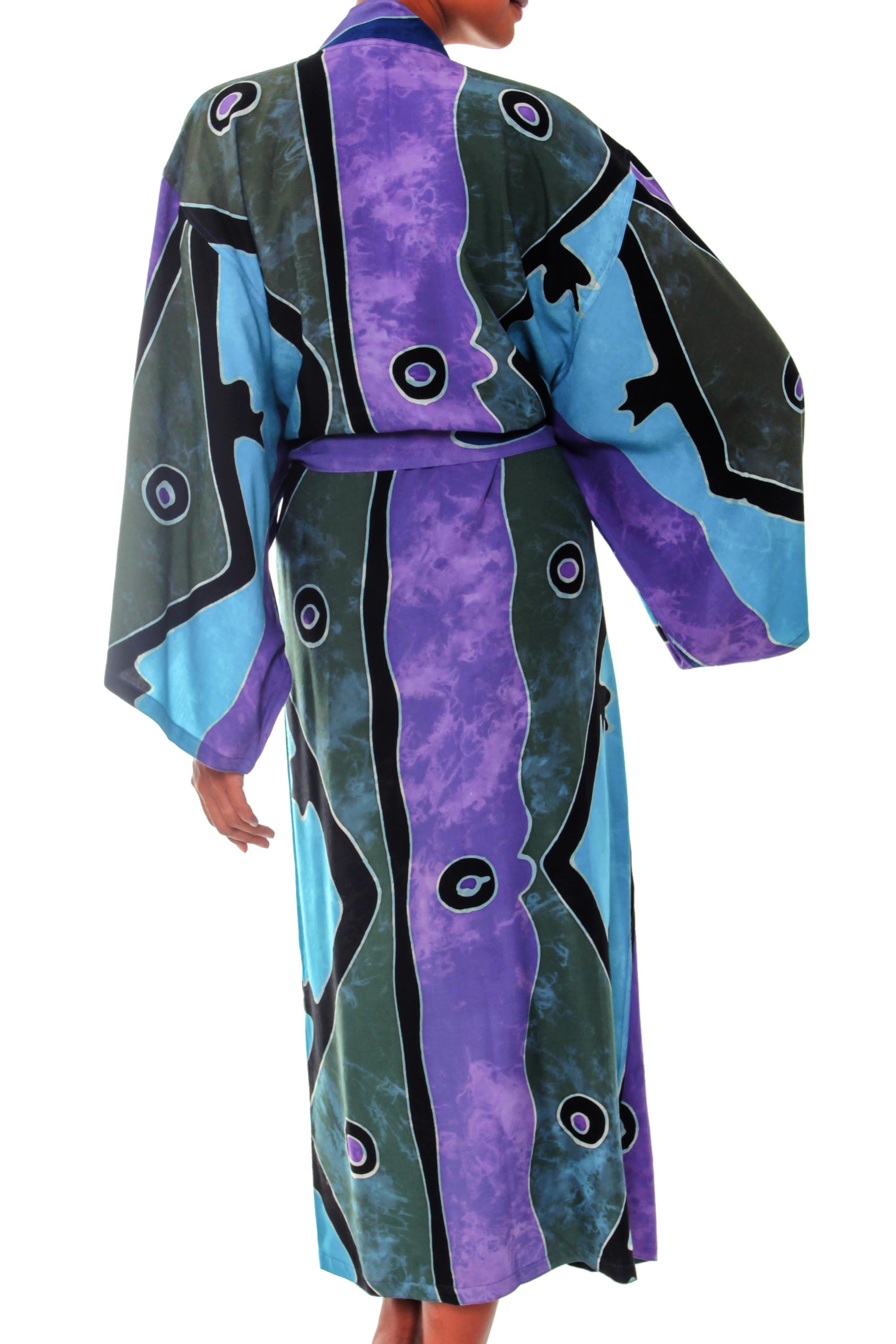 Premium Seaside Blue Women's Batik Long Robe - Ultimate Comfort & Style