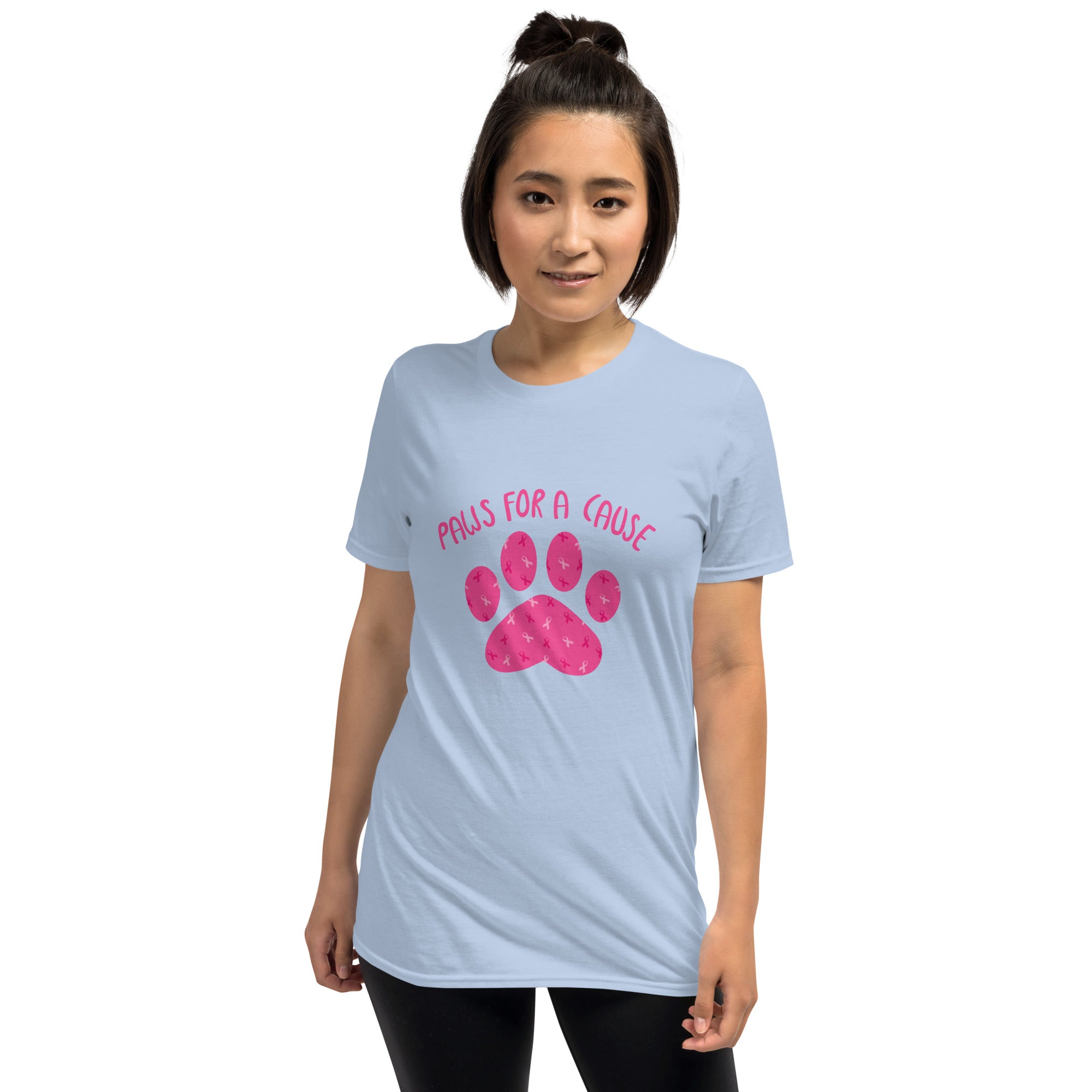 Premium Pink Ribbon Paw Print Tee - Support Breast Cancer Awareness