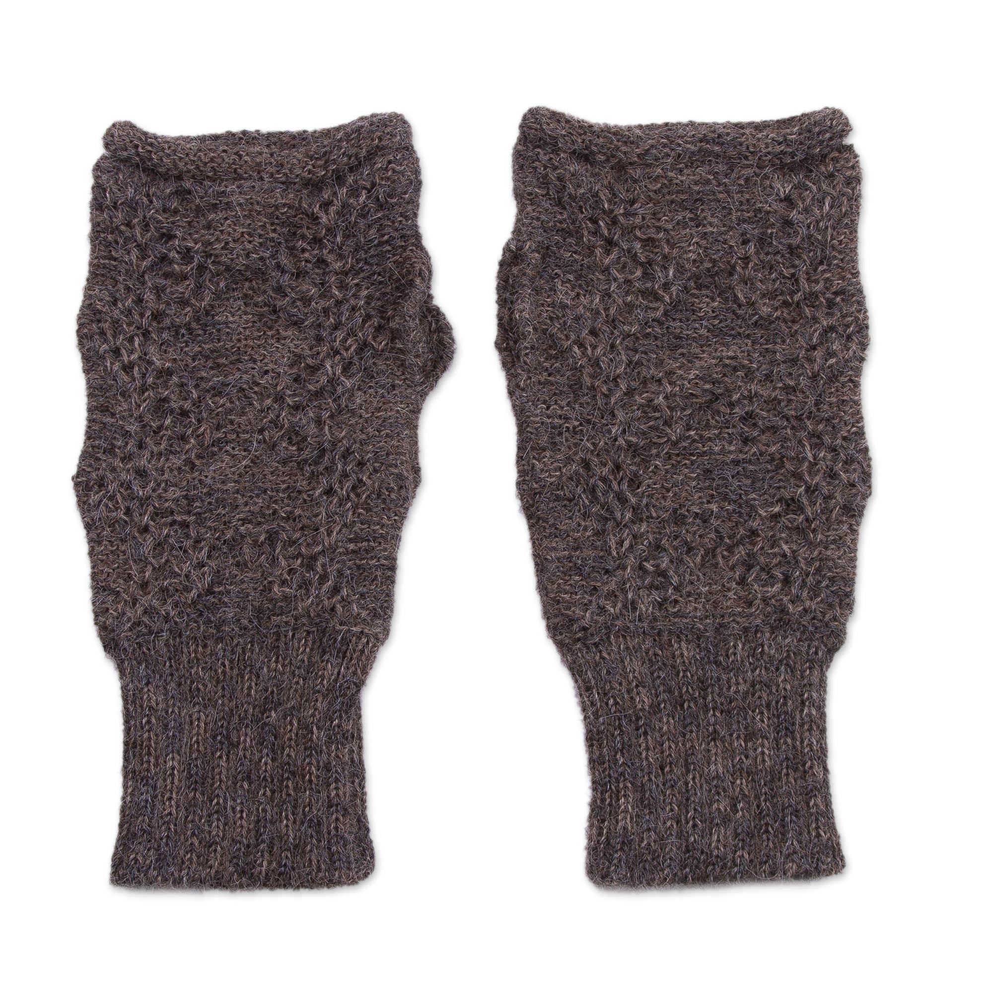 Premium Alpaca Fingerless Gloves - Urubamba Graphite Collection