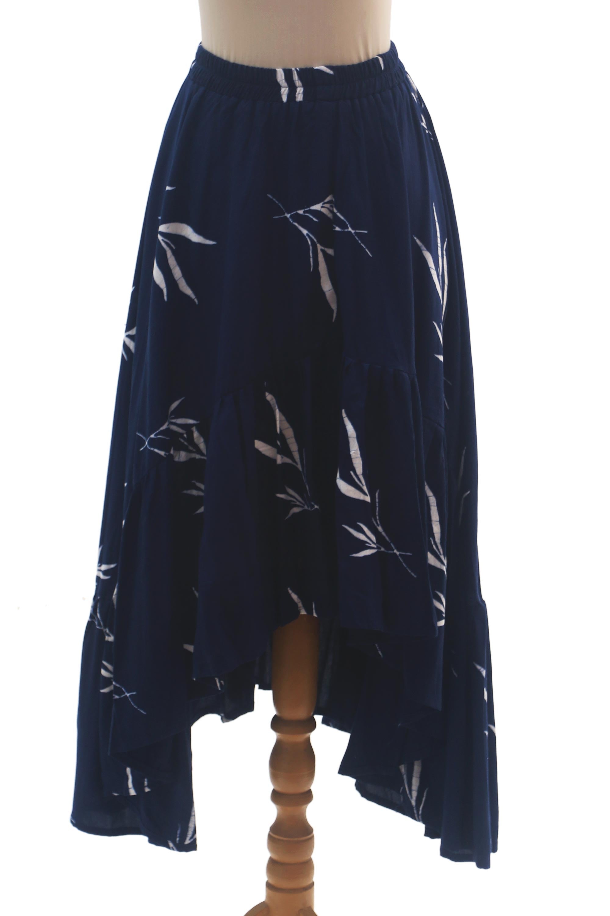 Premium Midnight Fall Batik Rayon Skirt - Handcrafted Elegance from Bali